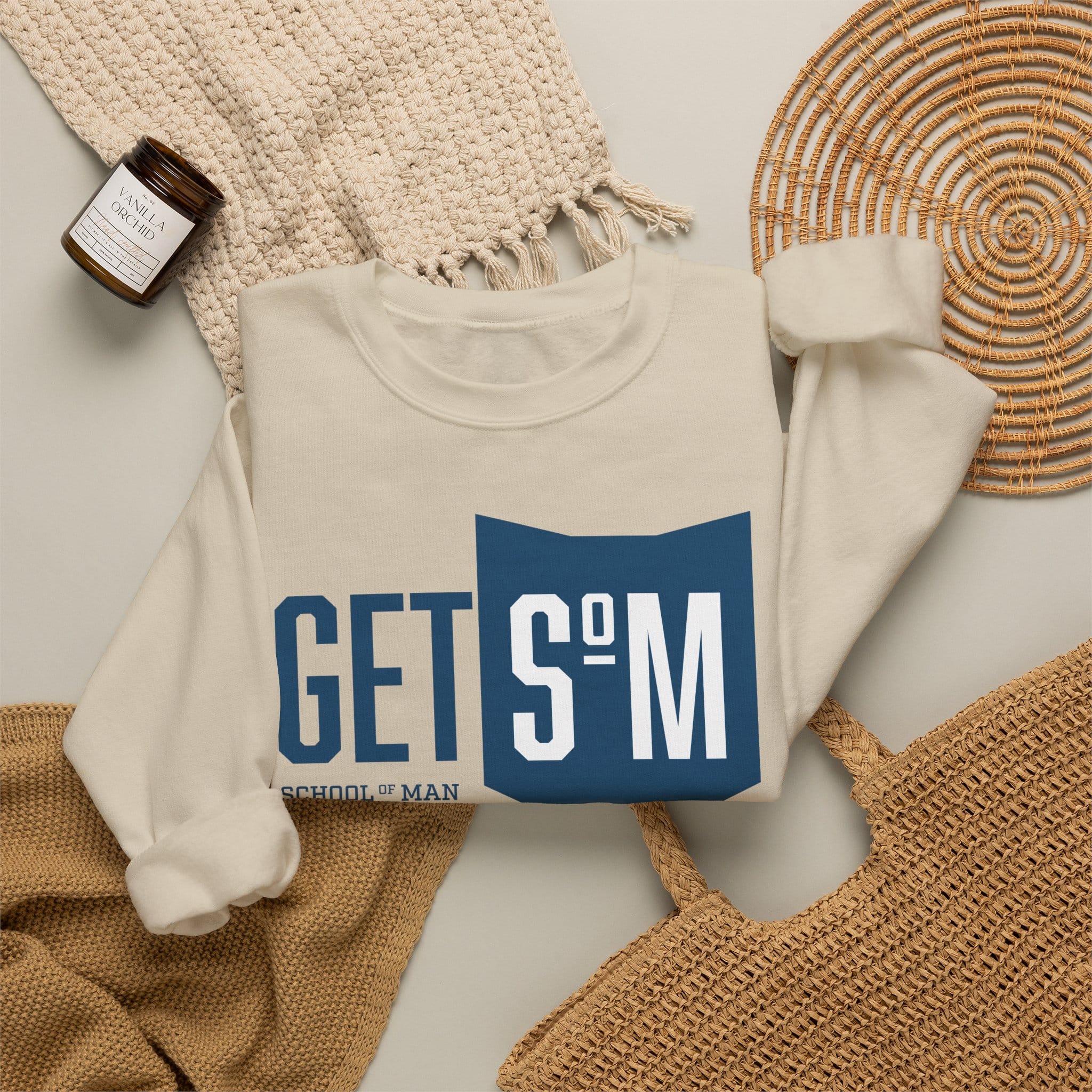 Get S&M Shield Crewneck Sweatshirt — School of Man Graphic Pullover - Image 16