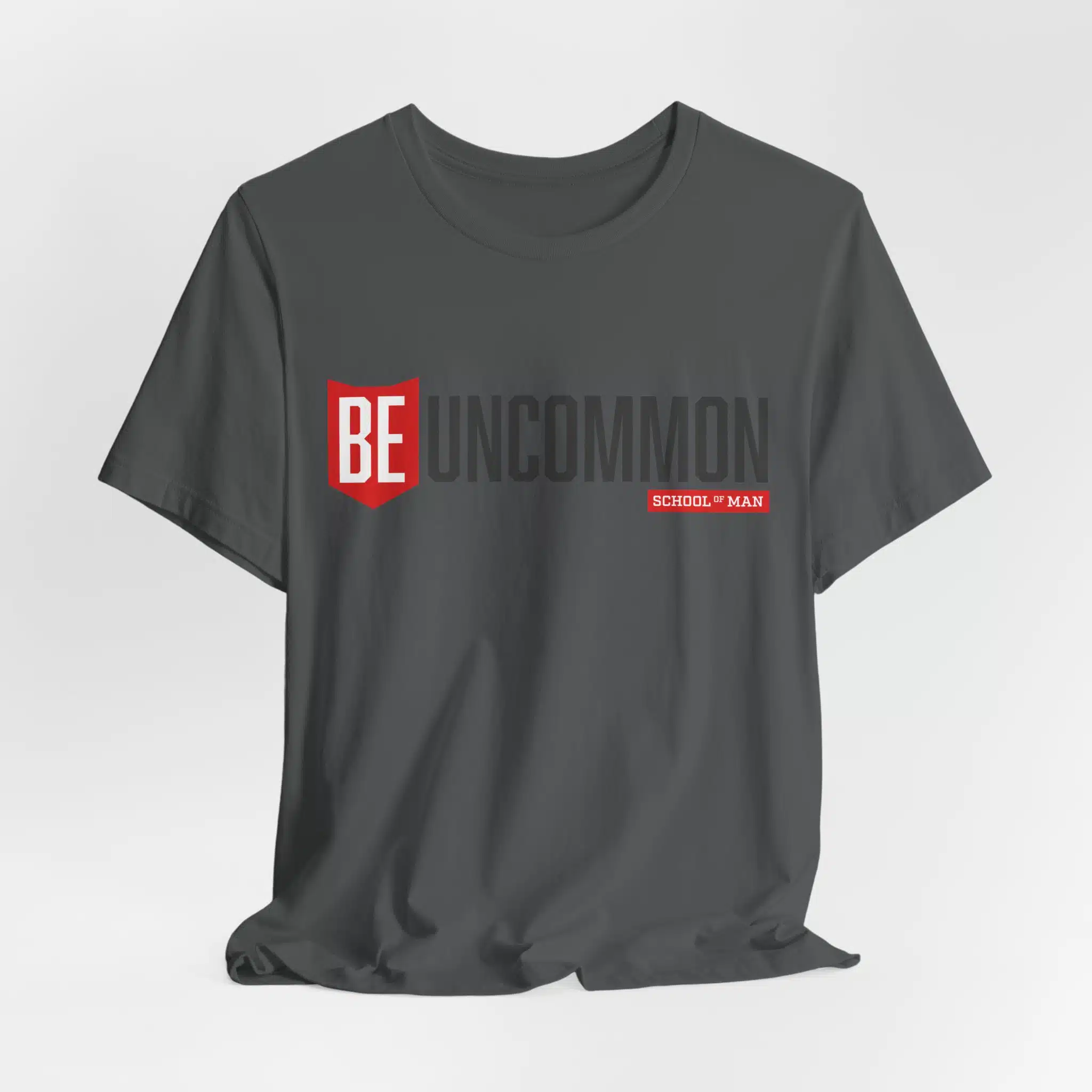 Be Uncommon graphic Tee | Motivational typography shirt, Red shield logo - Image 54