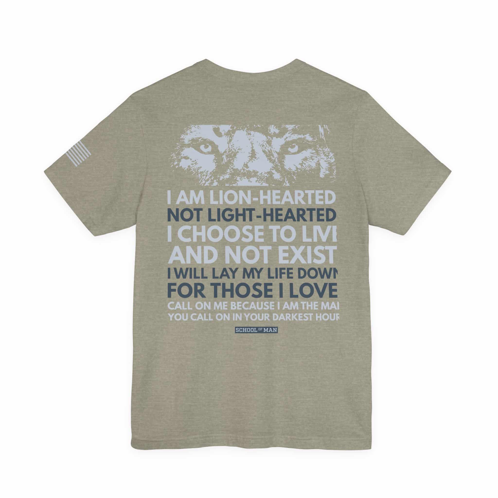 Lion-Hearted Typography Tee | I Am Lion-Hearted Inspirational T-Shirt - Image 26