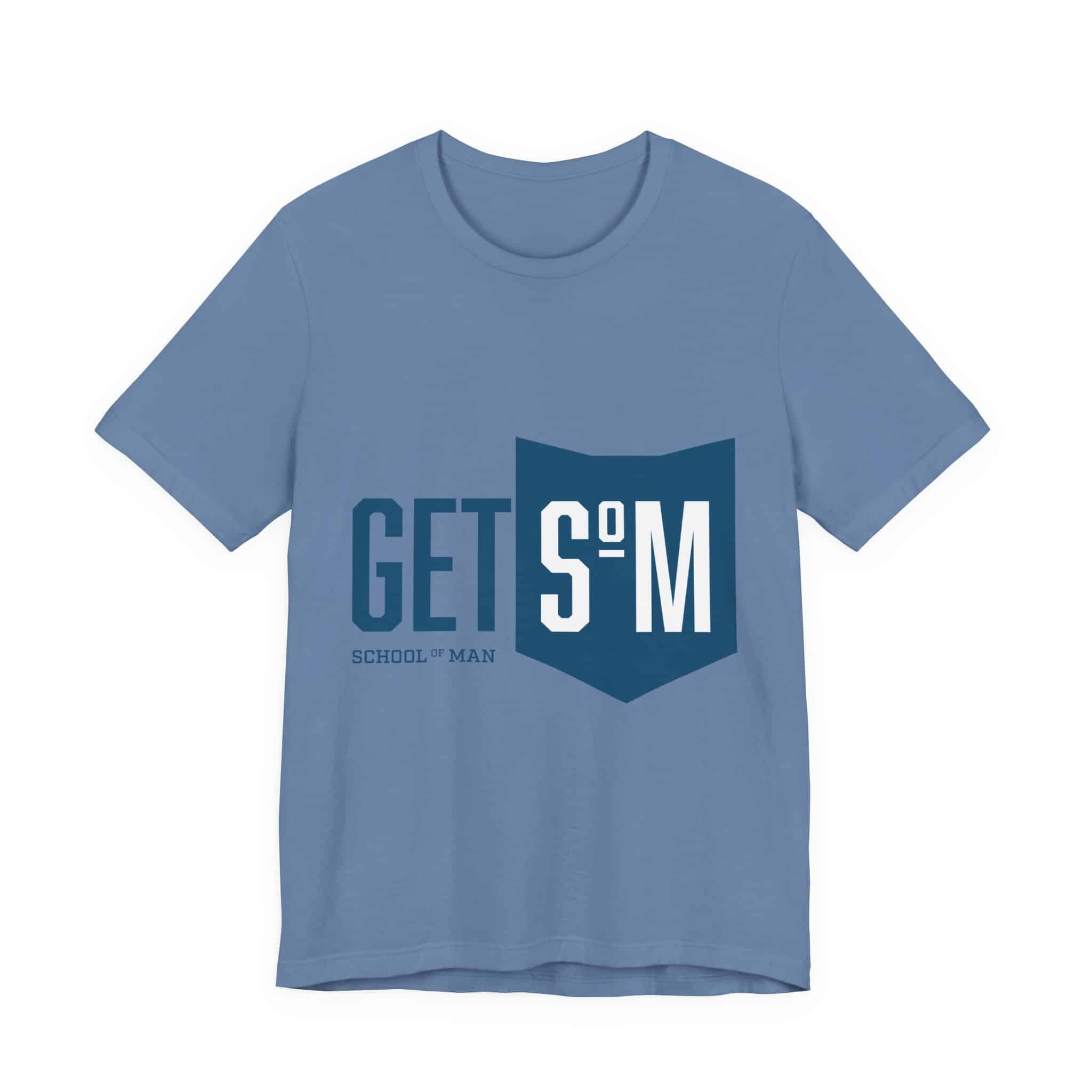 Get Some Shield logo T-Shirt | Retro Typographic School Man Tee - Image 45