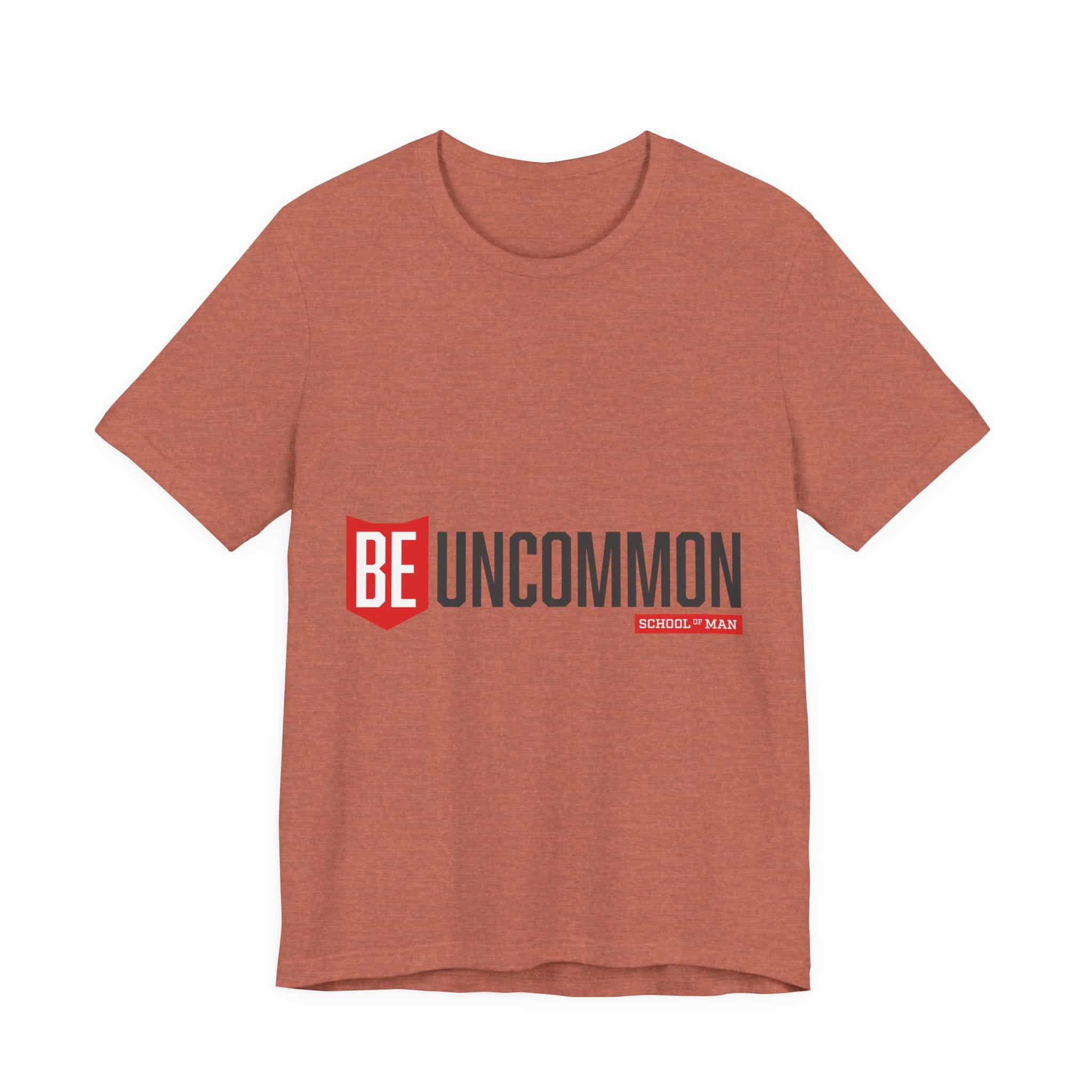 Be Uncommon graphic Tee | Motivational typography shirt, Red shield logo - Image 19