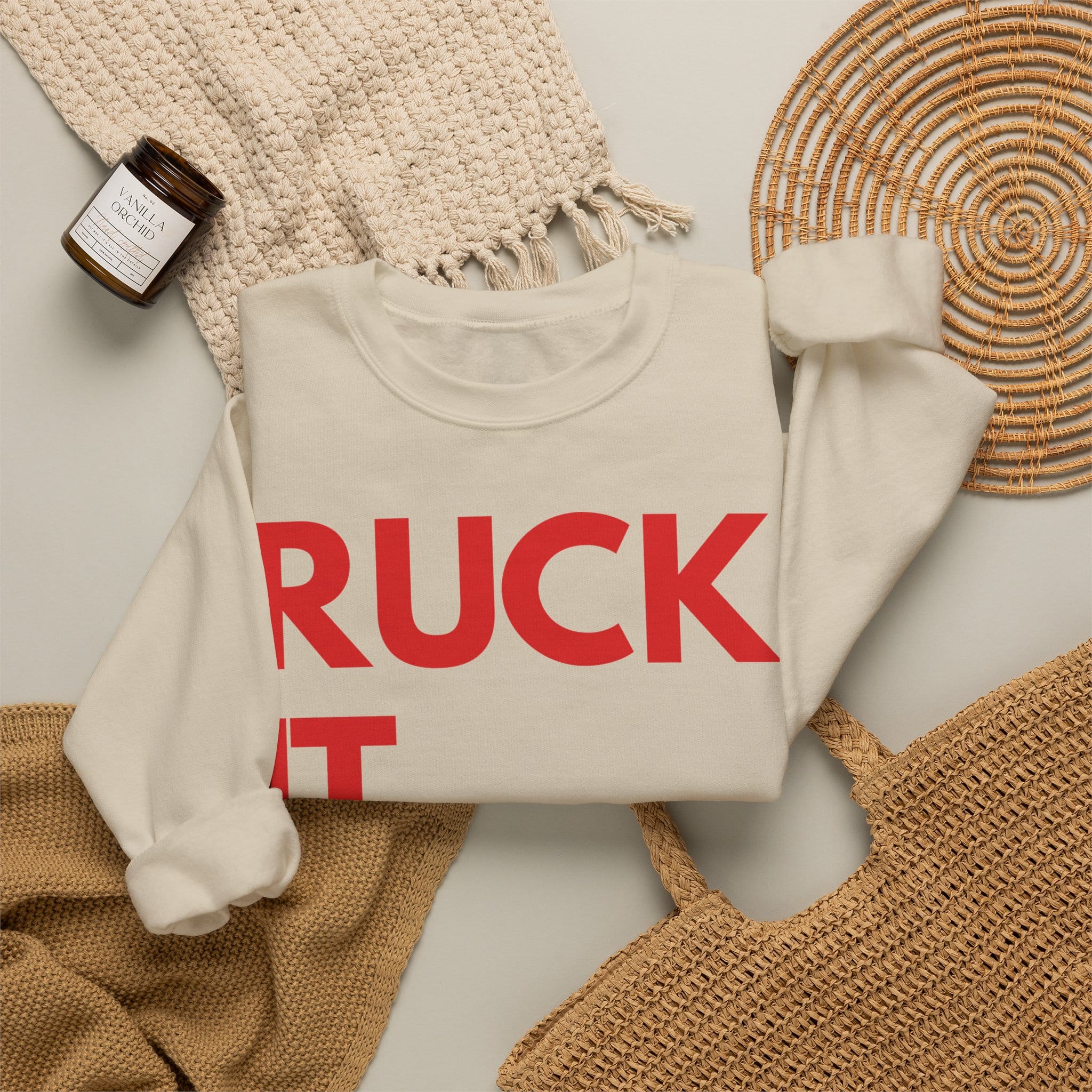 Ruck It Crewneck Sweatshirt — "Ruck It" Bold Red Graphic - Image 22