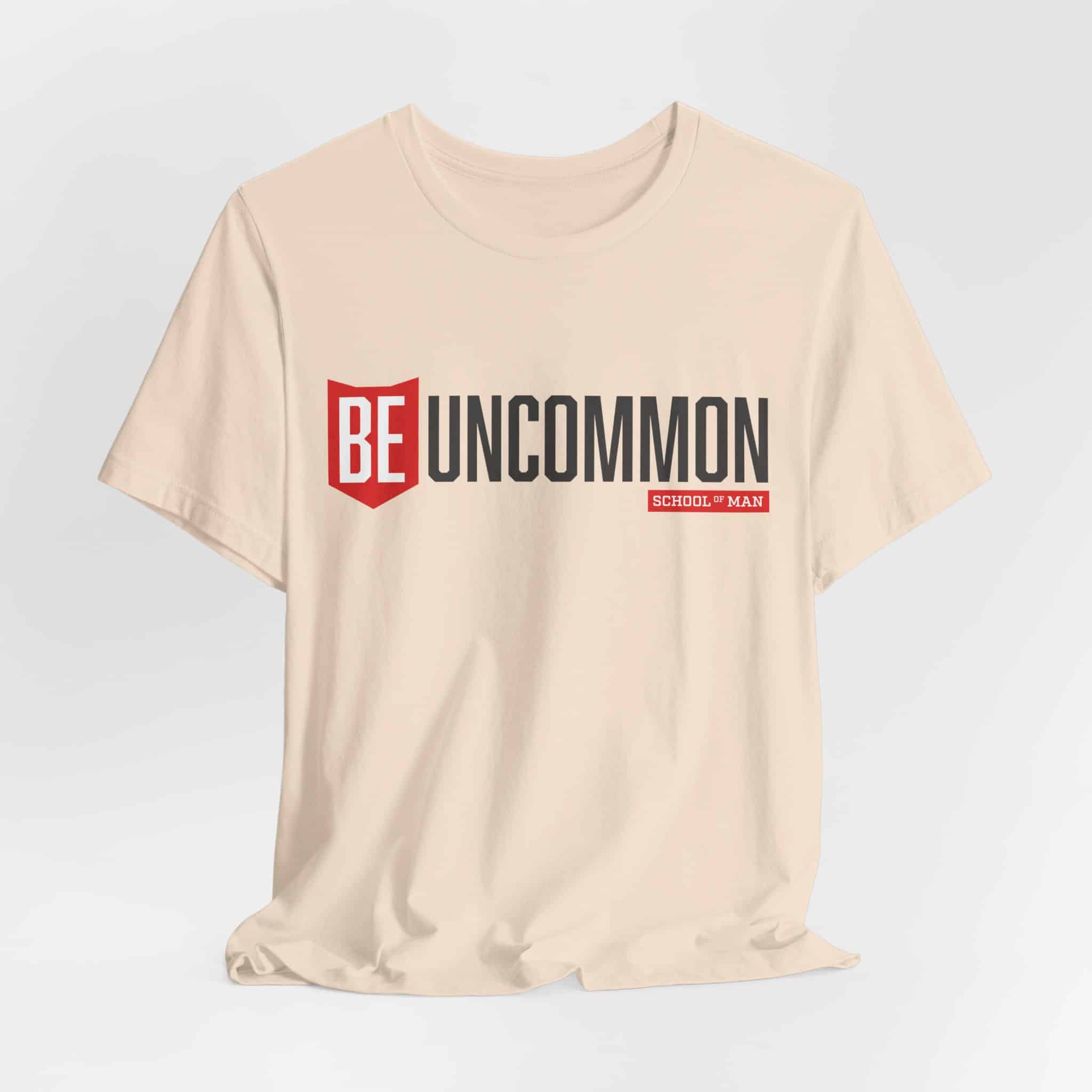 Be Uncommon graphic Tee | Motivational typography shirt, Red shield logo - Image 26