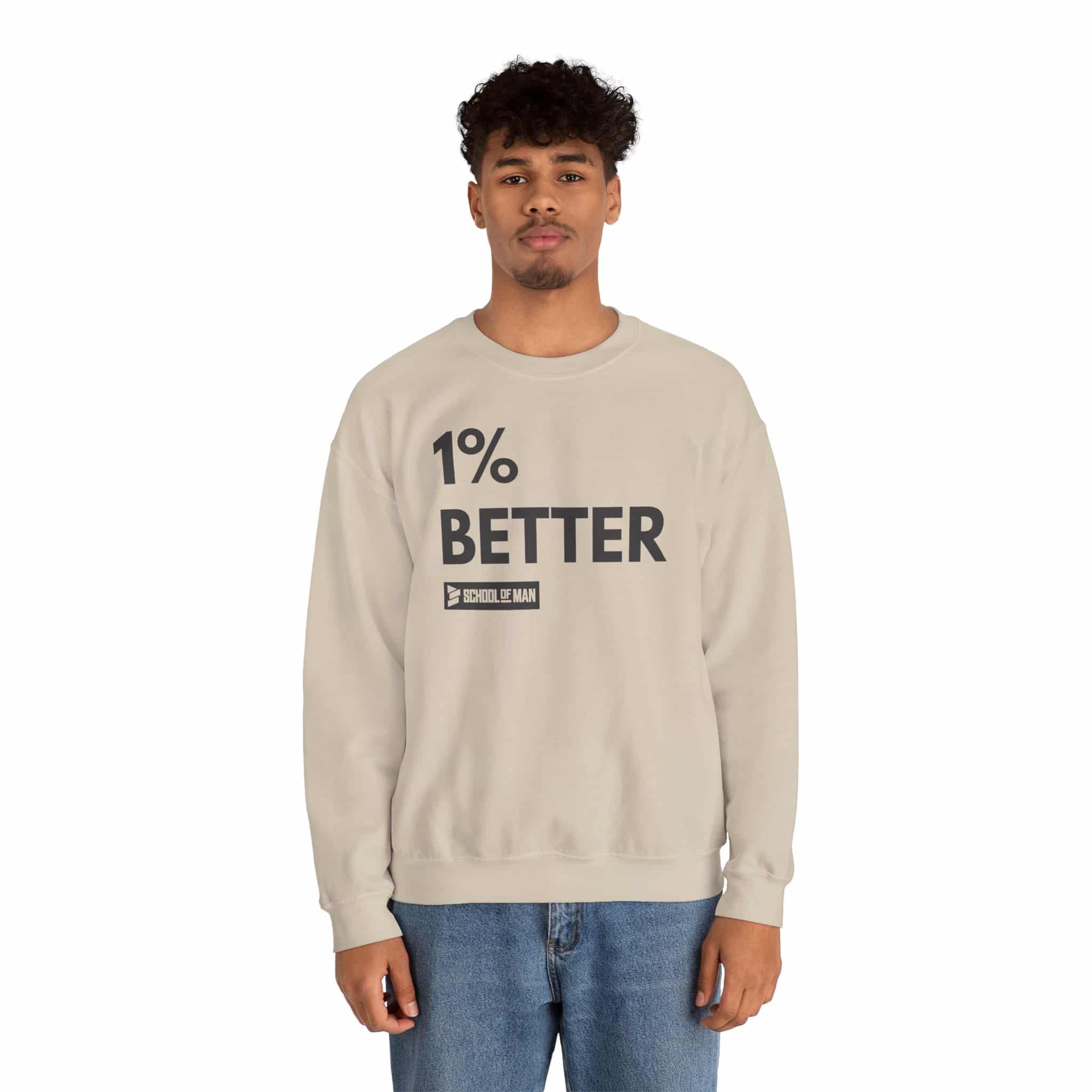 1% Better Crewneck Sweatshirt – Motivational Fitness Pullover - Image 18