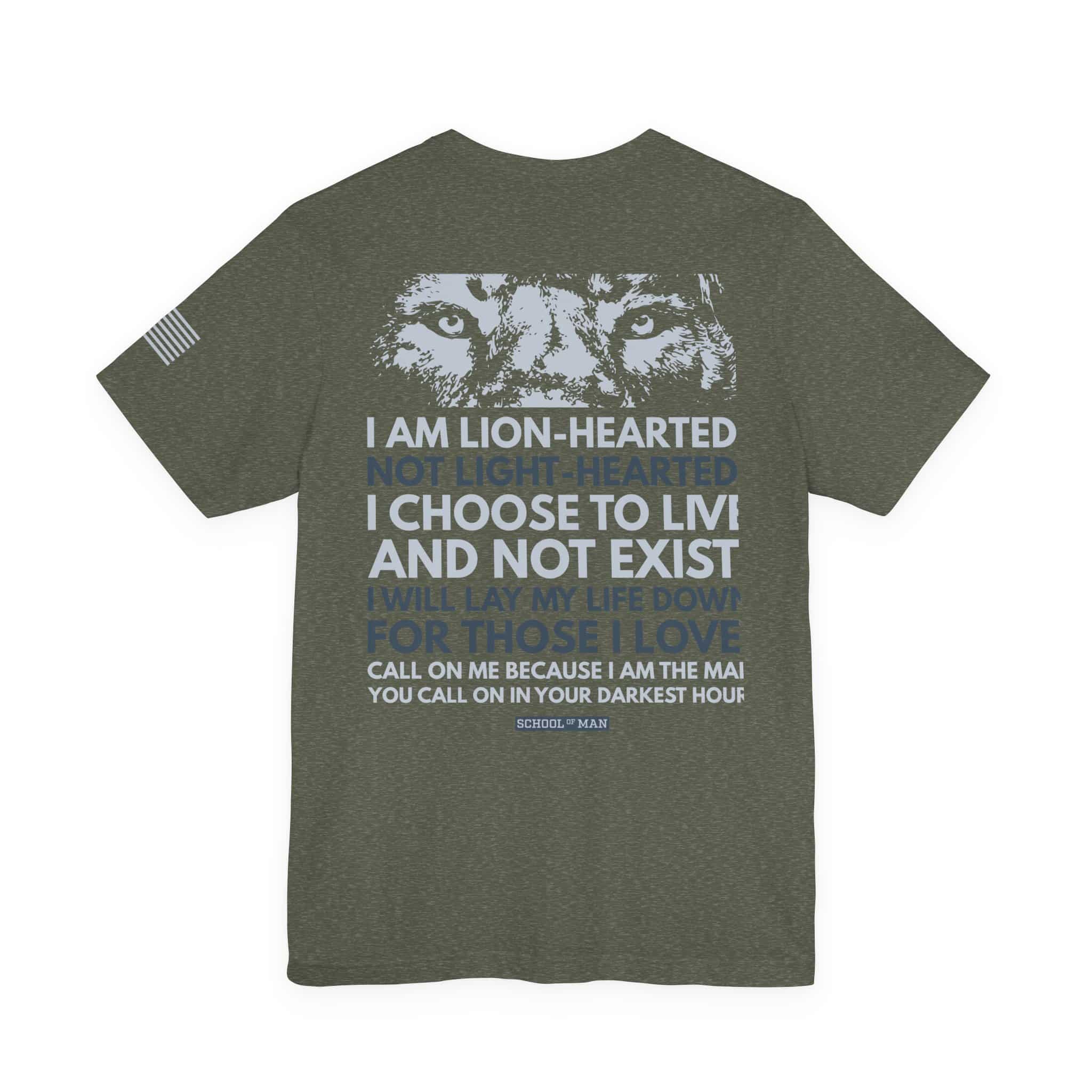 Lion-Hearted Typography Tee | I Am Lion-Hearted Inspirational T-Shirt - Image 30