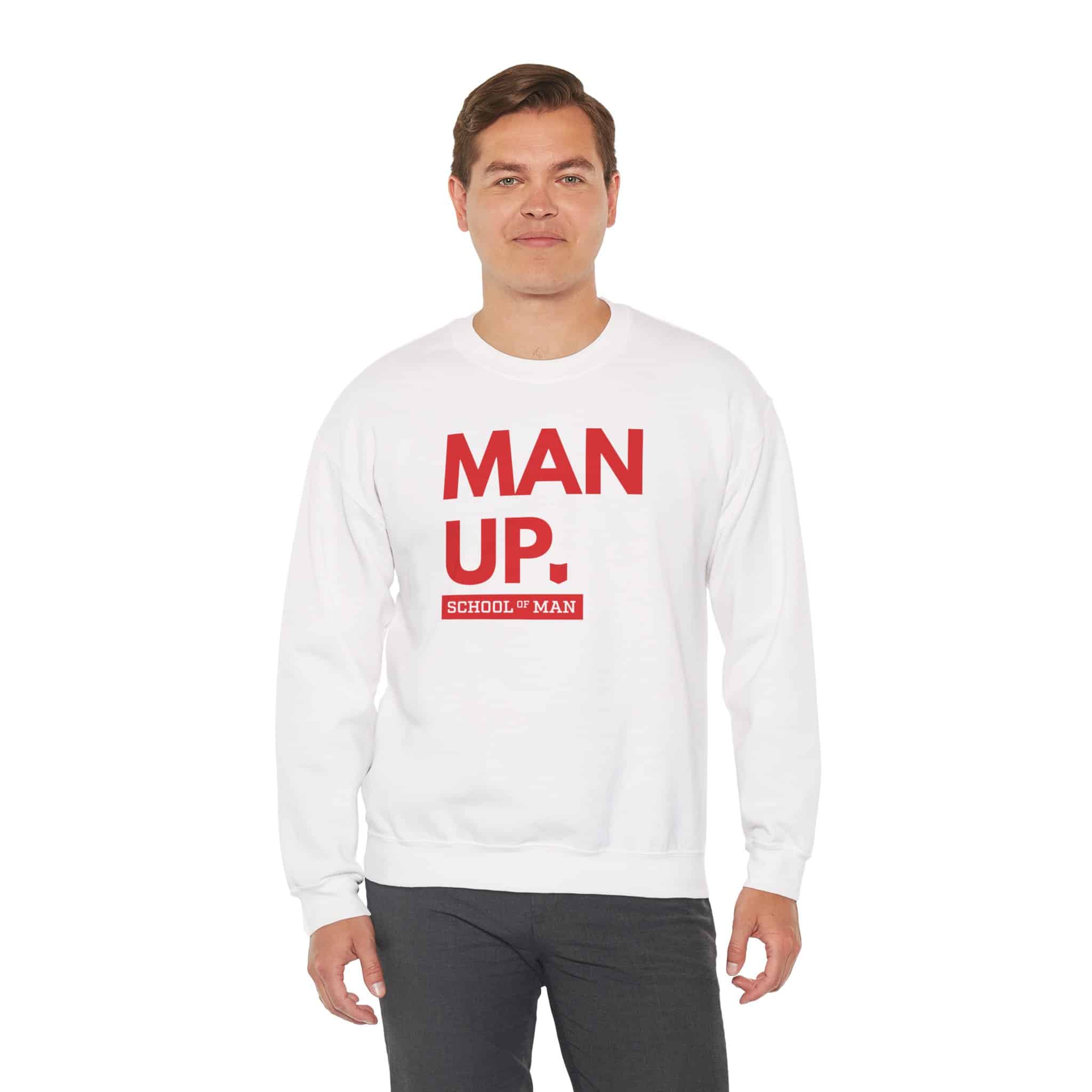 Man Up Crewneck Sweatshirt – School of Man Graphic Pullover - Image 6