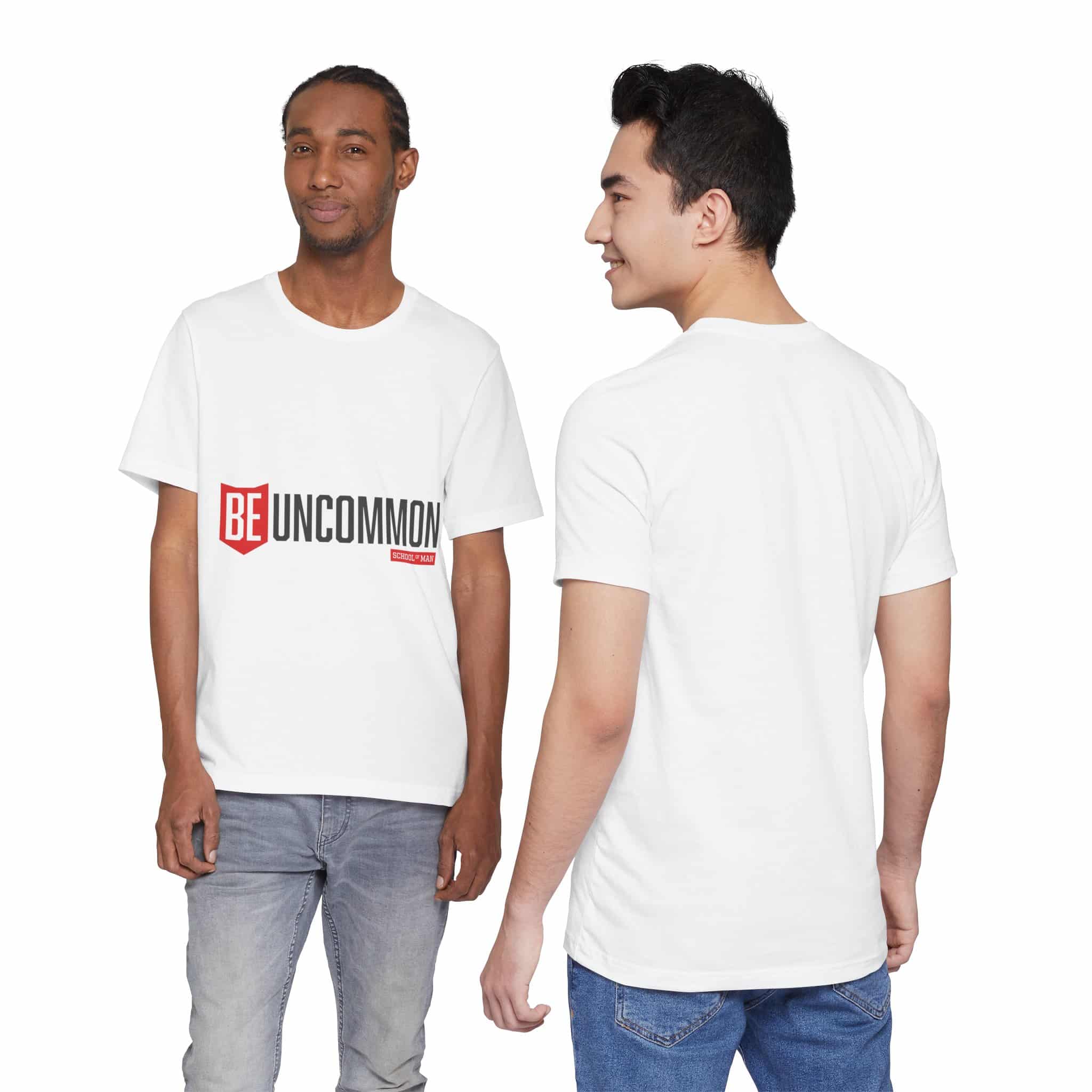 Be Uncommon graphic Tee | Motivational typography shirt, Red shield logo - Image 6