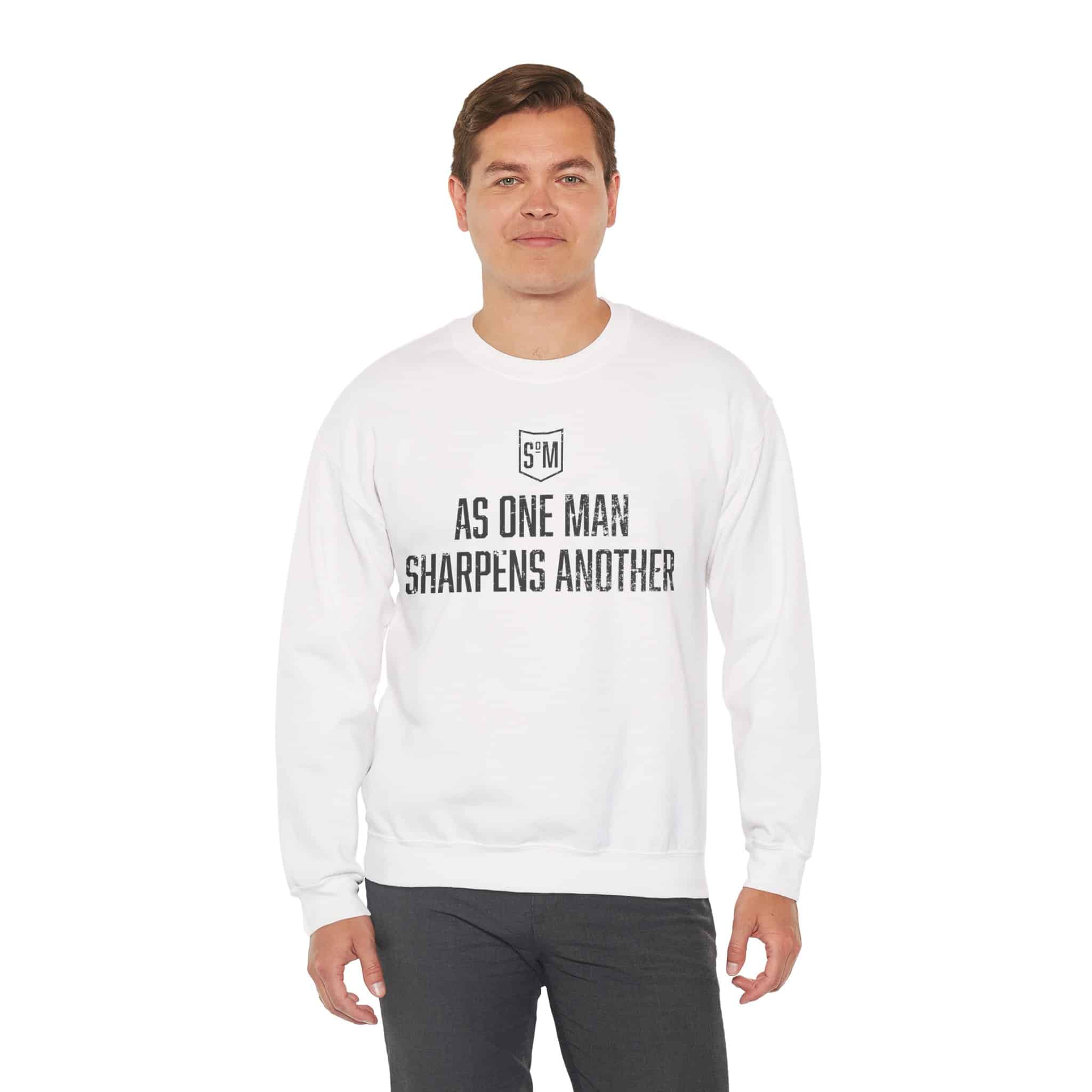 As One Man Sharpens Another Crewneck Sweatshirt - Image 6