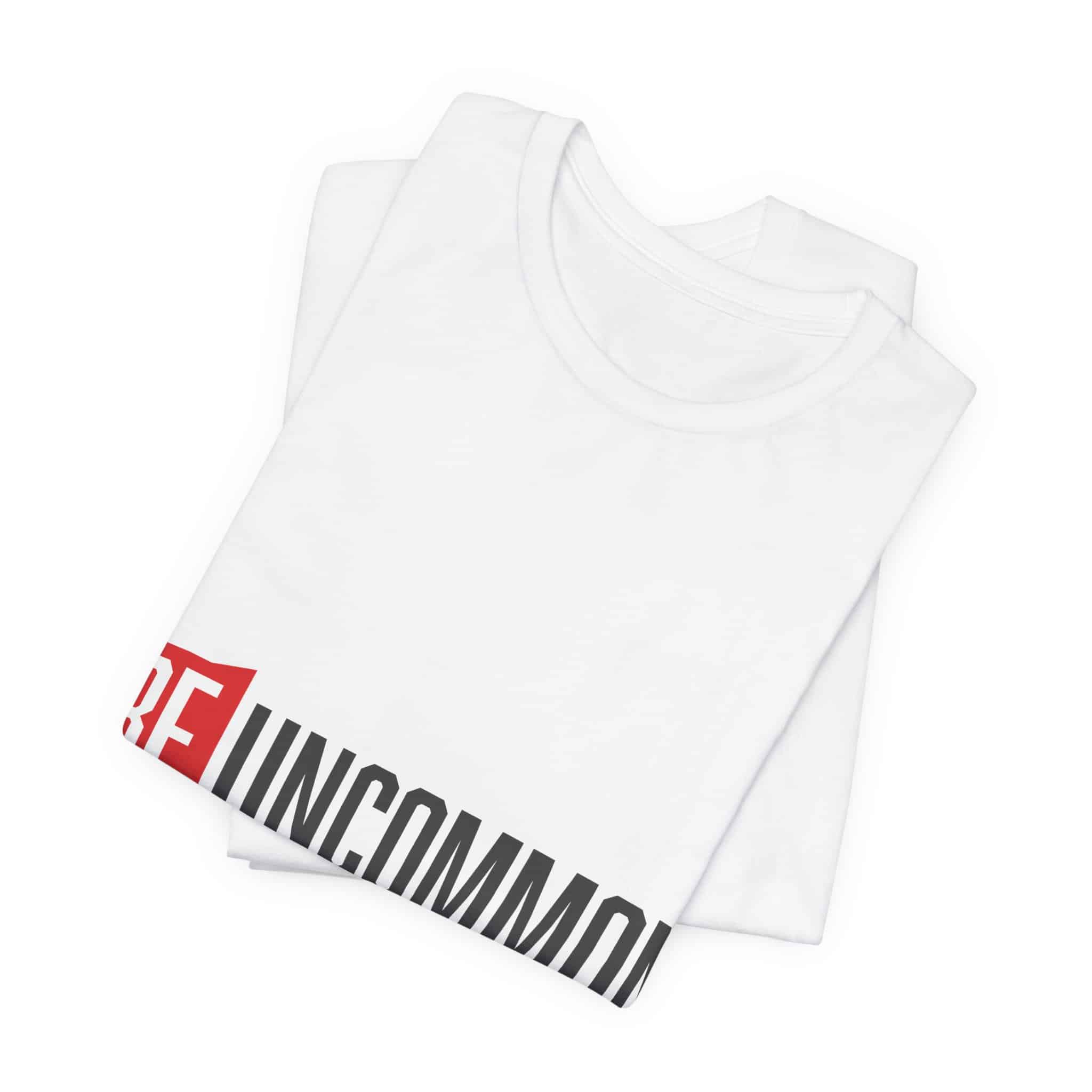 Be Uncommon graphic Tee | Motivational typography shirt, Red shield logo - Image 2