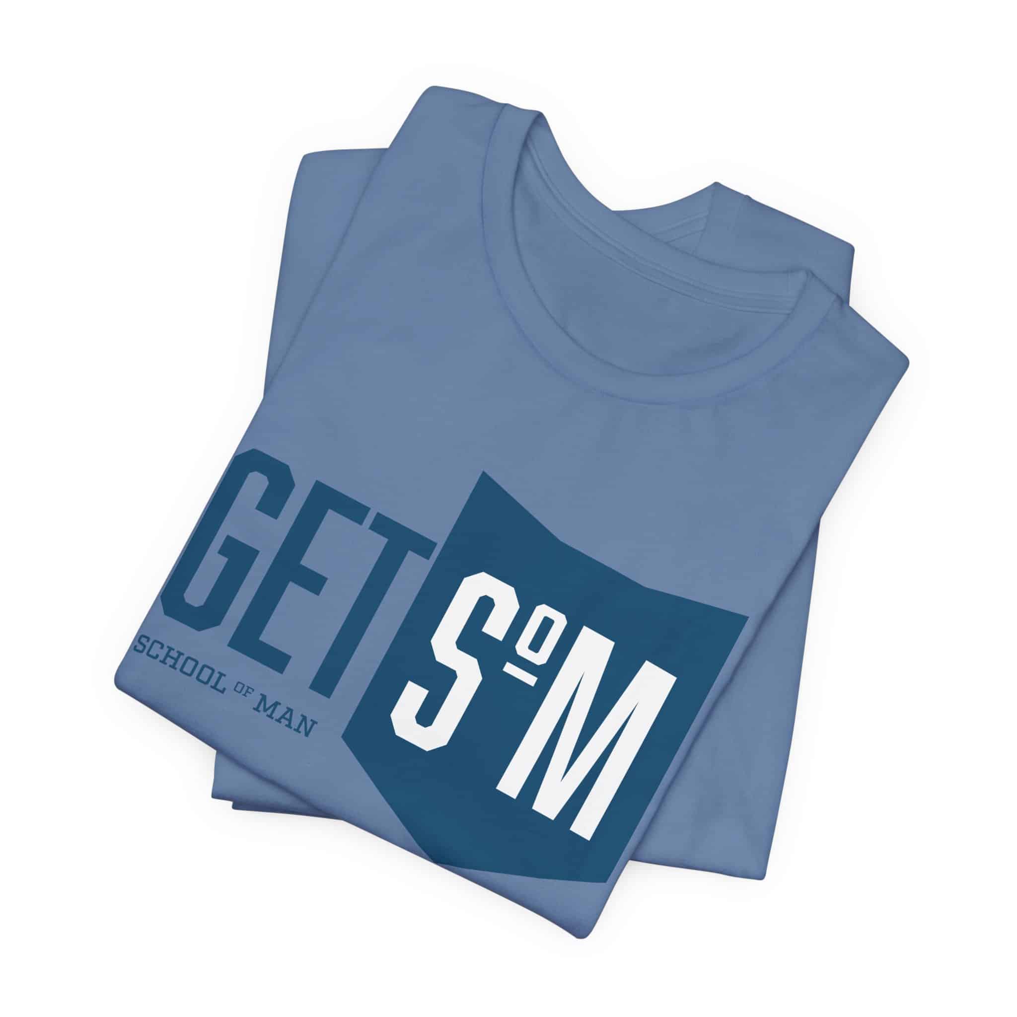 Get Some Shield logo T-Shirt | Retro Typographic School Man Tee - Image 47