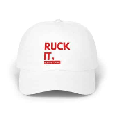 Ruck It Dad Cap – 'Ruck It.' Embroidered White Baseball Hat for Military/CrossFit Fans