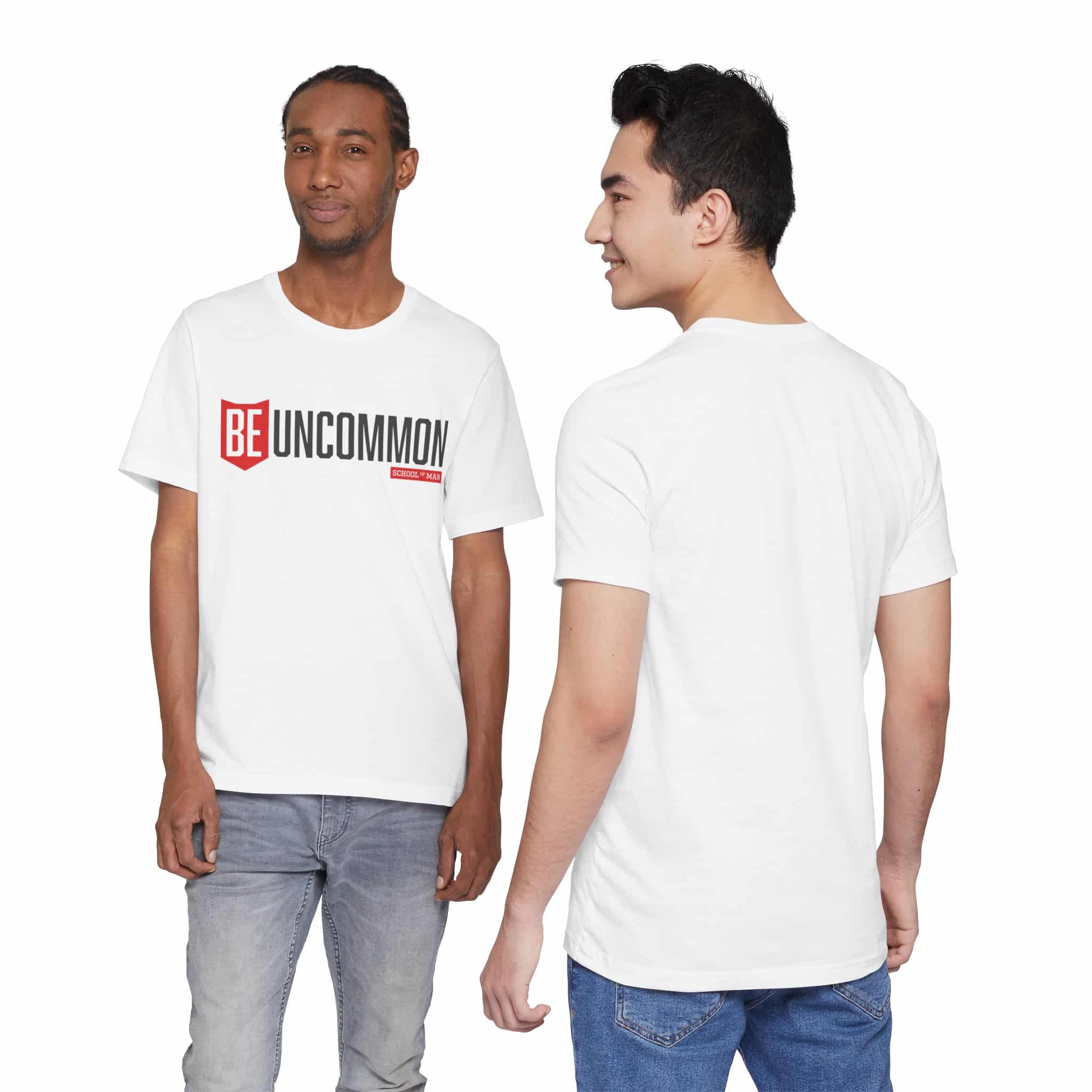 Be Uncommon graphic Tee | Motivational typography shirt, Red shield logo - Image 6