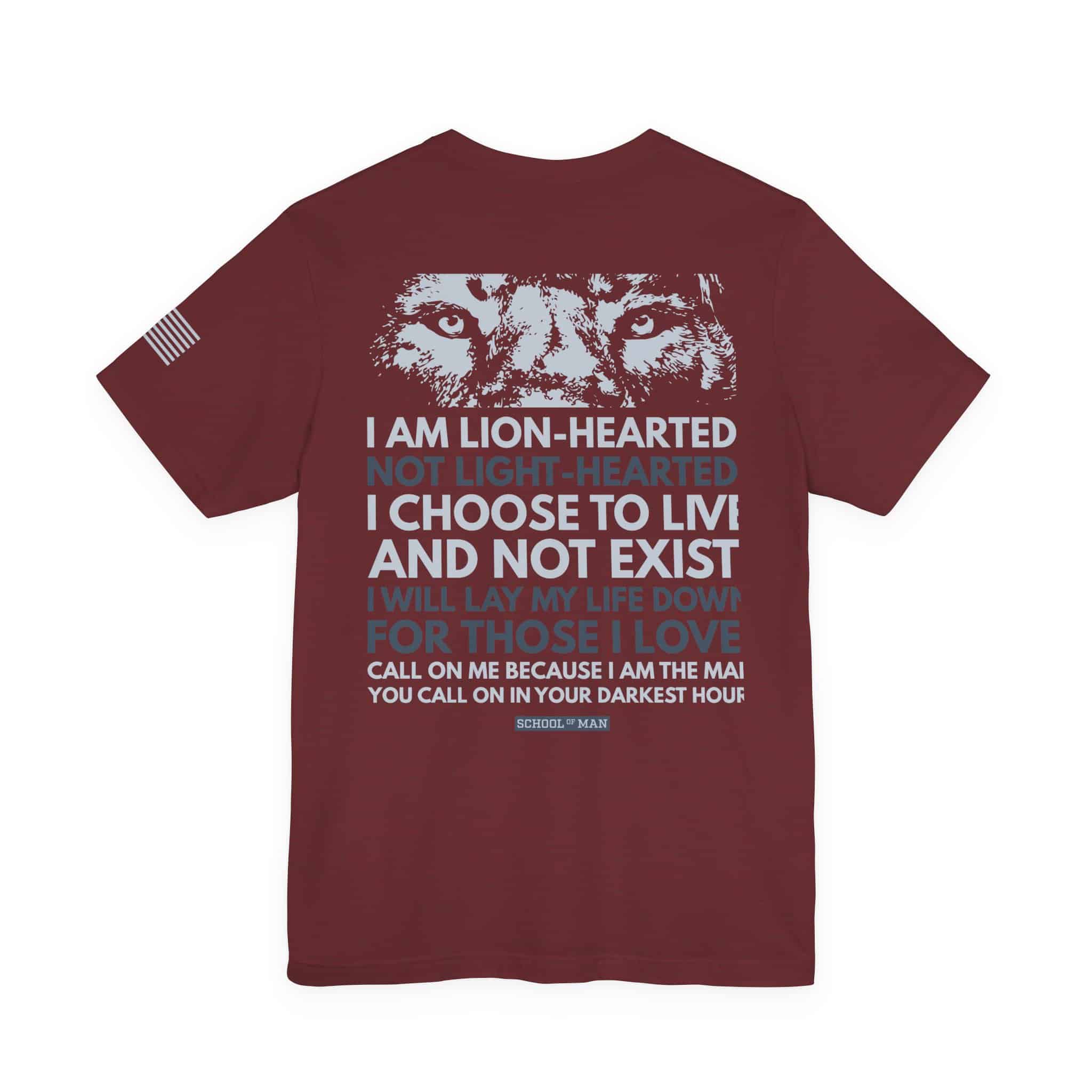 Lion-Hearted Typography Tee | I Am Lion-Hearted Inspirational T-Shirt - Image 54
