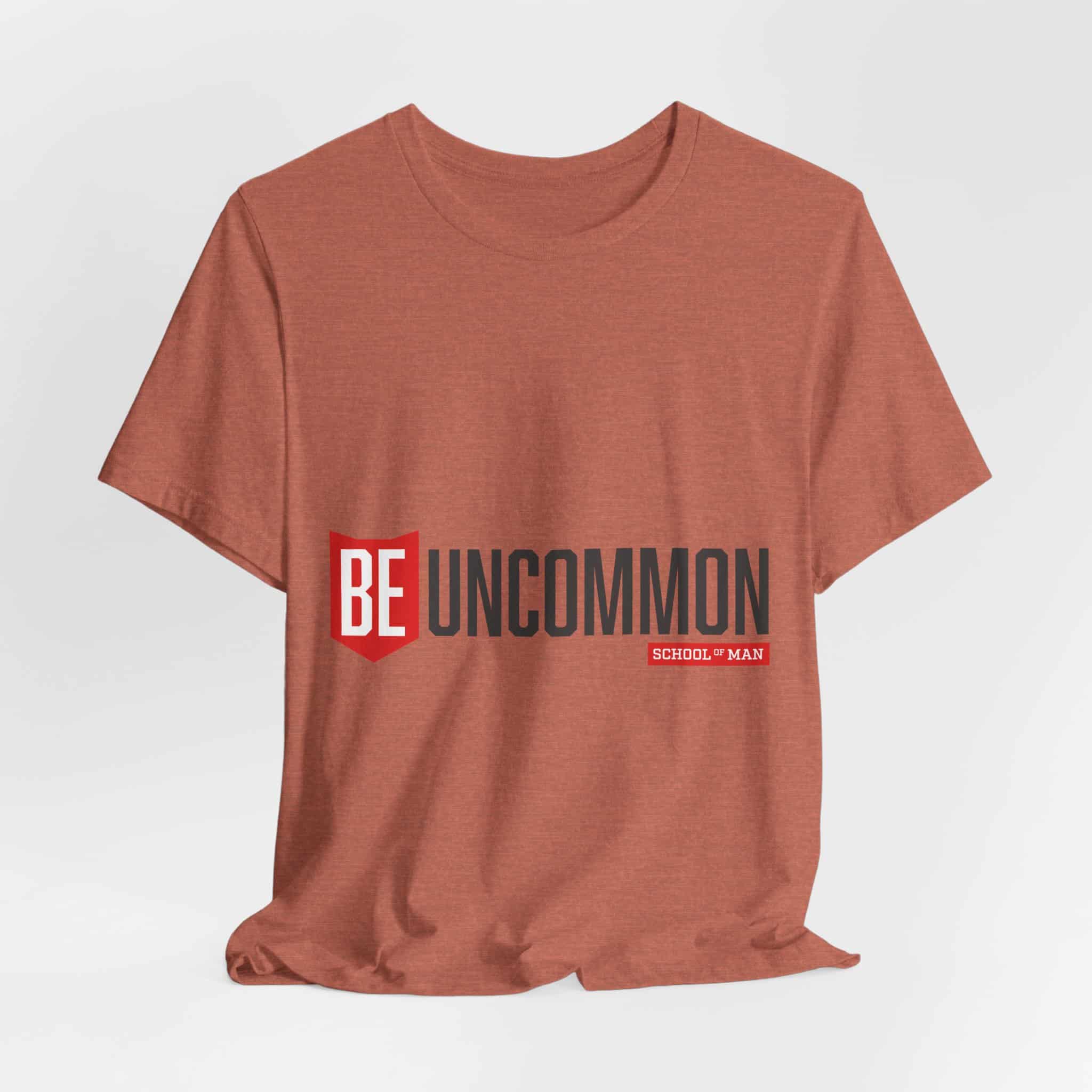 Be Uncommon graphic Tee | Motivational typography shirt, Red shield logo - Image 22
