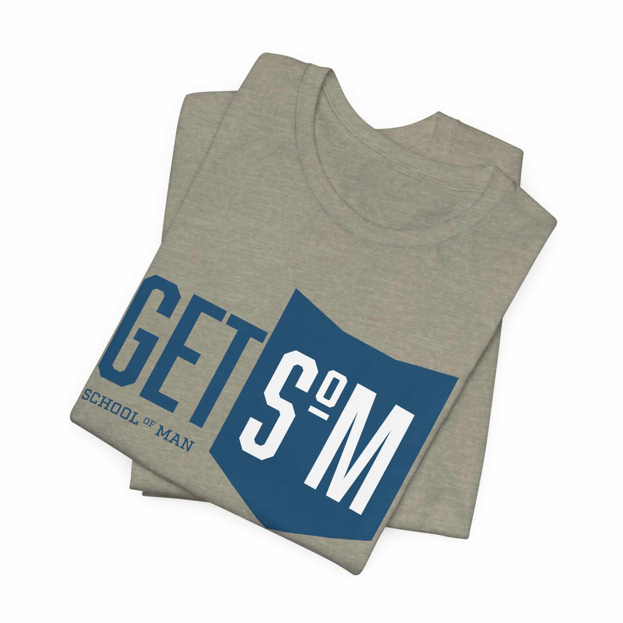 Get Some Shield logo T-Shirt | Retro Typographic School Man Tee - Image 23