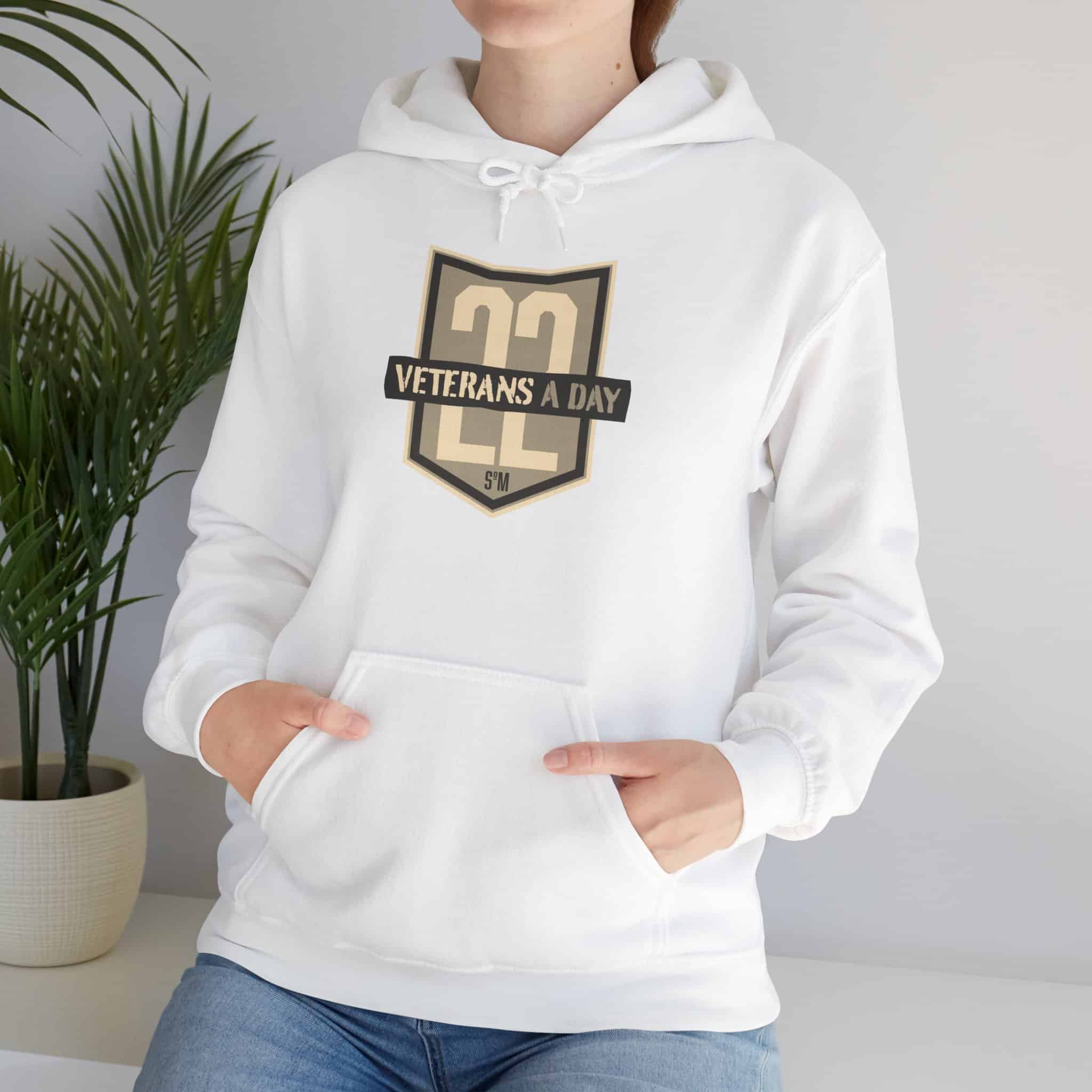 Veterans A Day Shield Hoodie — '22' Military Tribute Pullover with Inspirational Back Quote - Image 5
