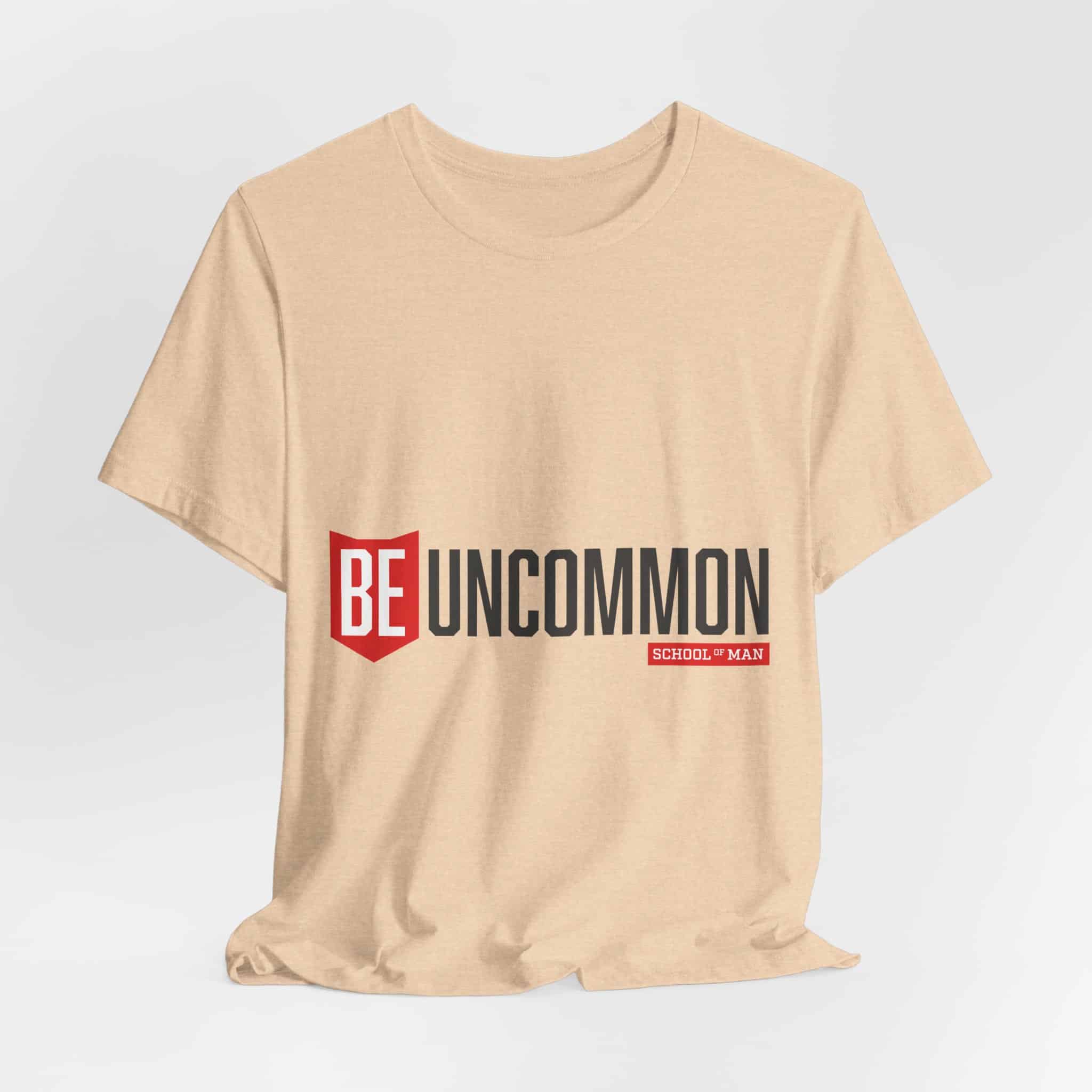 Be Uncommon graphic Tee | Motivational typography shirt, Red shield logo - Image 34
