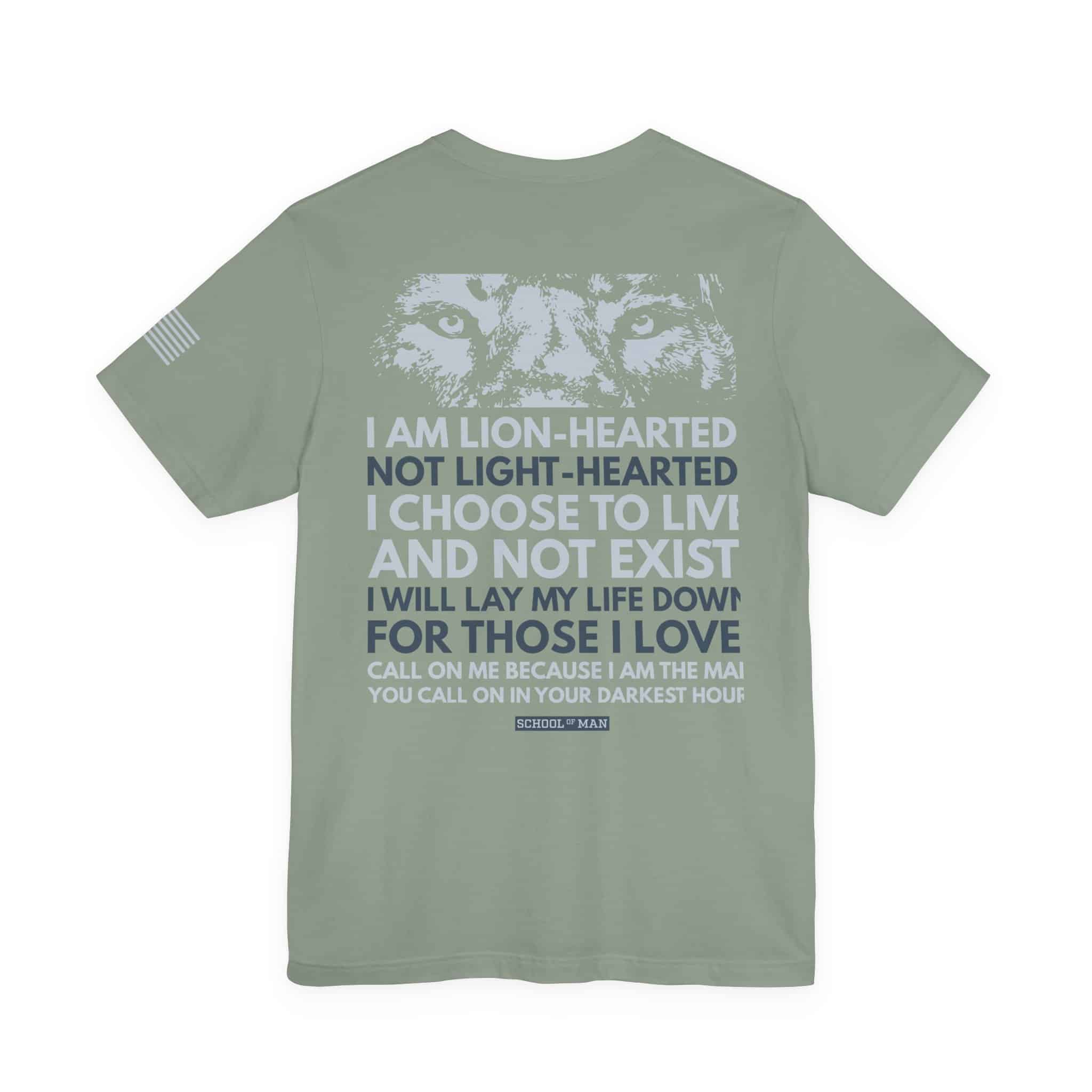 Lion-Hearted Typography Tee | I Am Lion-Hearted Inspirational T-Shirt - Image 34