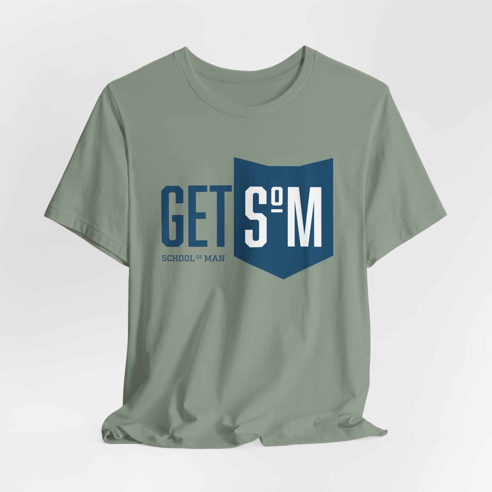 Get Some Shield logo T-Shirt | Retro Typographic School Man Tee - Image 28