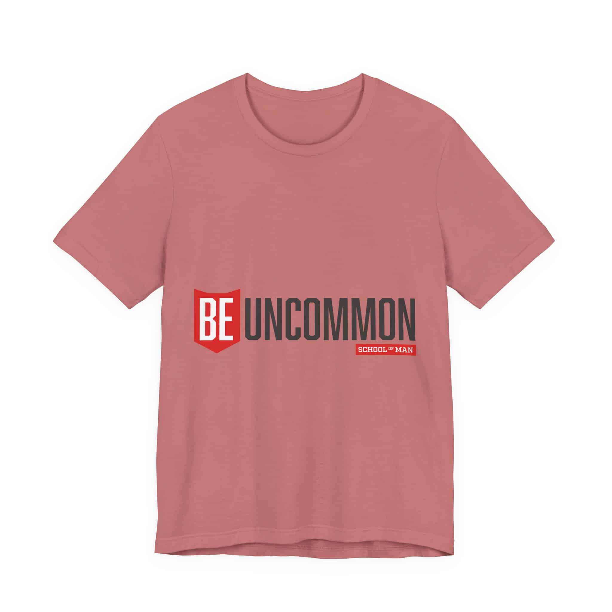 Be Uncommon graphic Tee | Motivational typography shirt, Red shield logo - Image 7