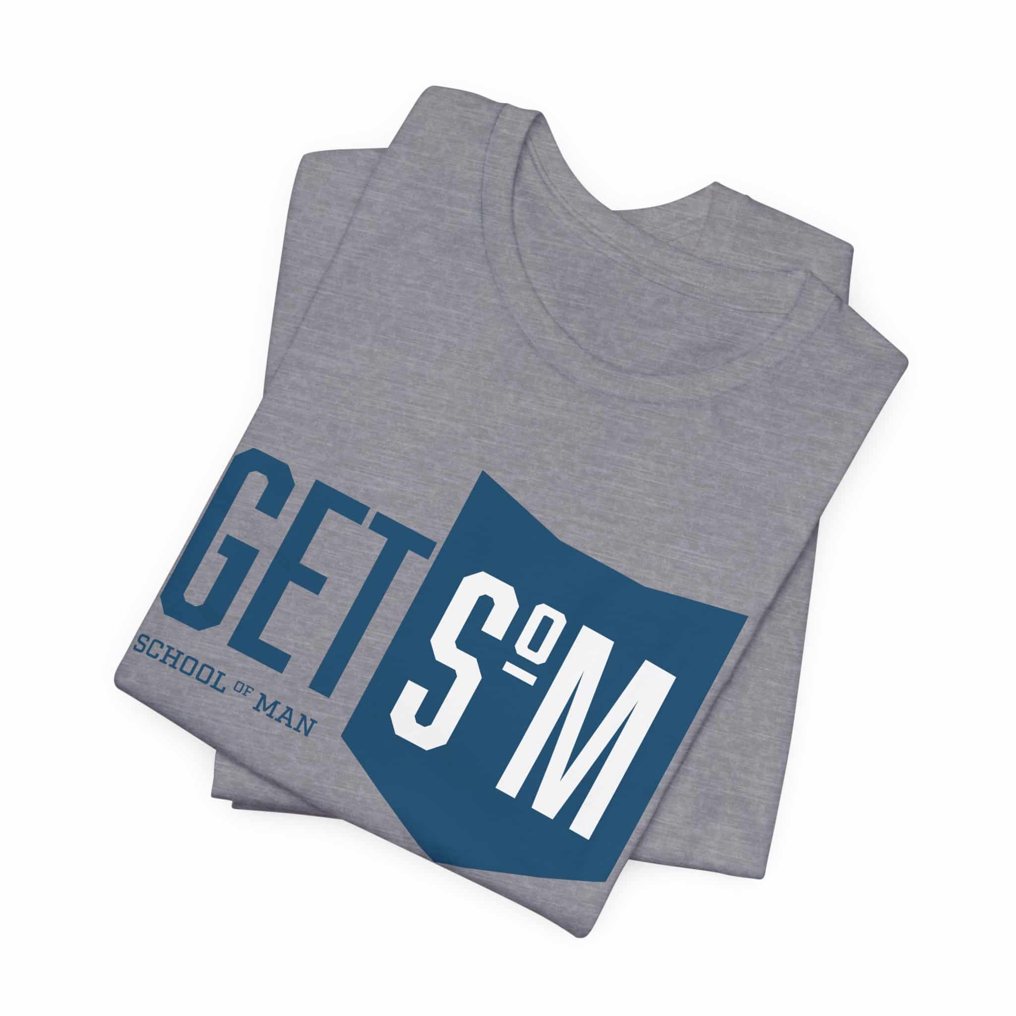Get Some Shield logo T-Shirt | Retro Typographic School Man Tee - Image 43