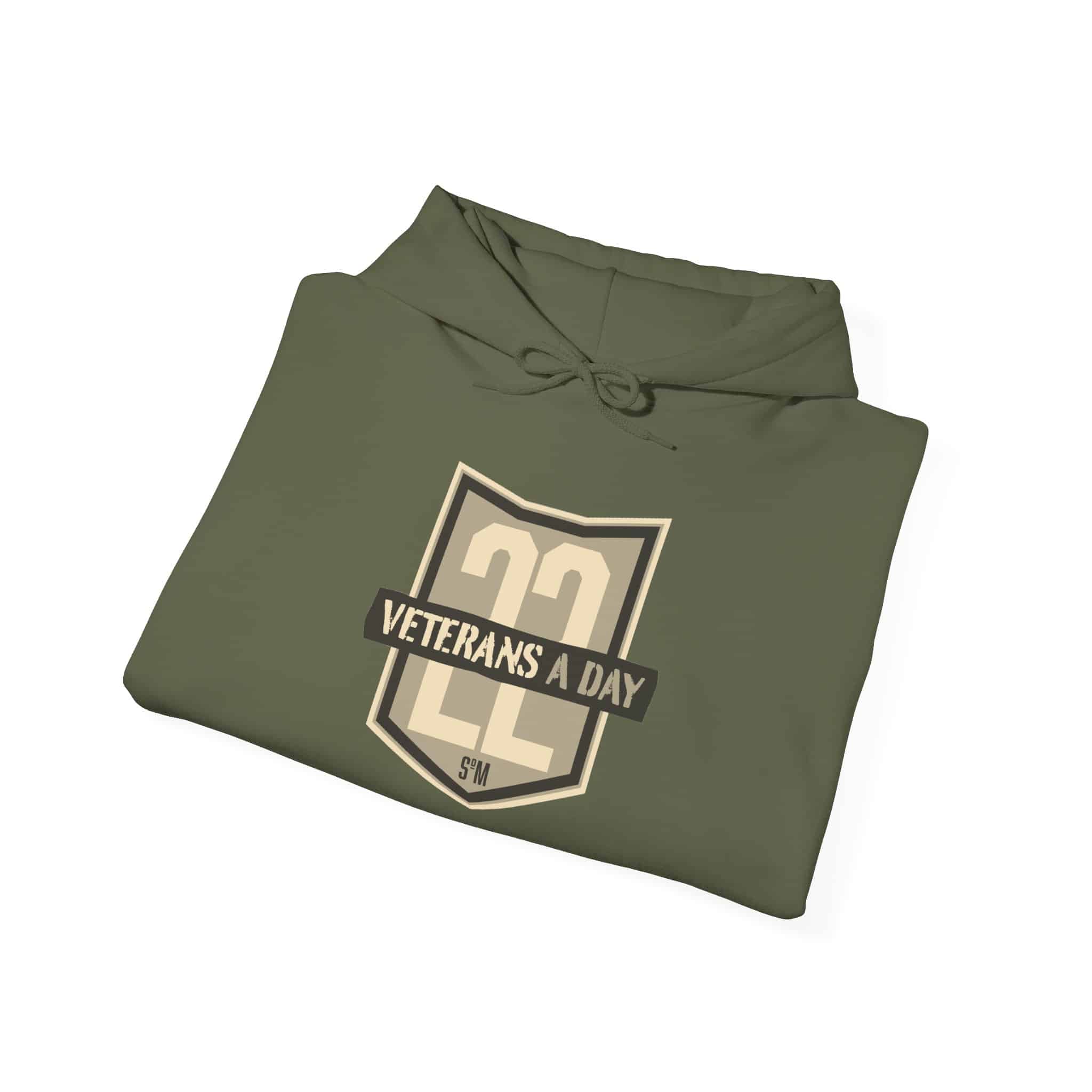 Veterans A Day Shield Hoodie — '22' Military Tribute Pullover with Inspirational Back Quote - Image 14