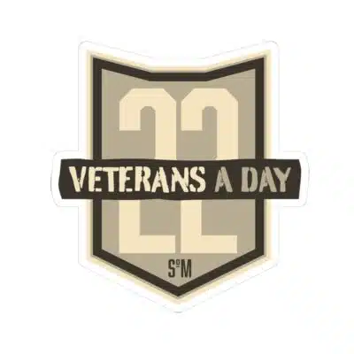 Veterans A Day 22 Shield Sticker — Military Tribute Kiss-Cut Decal