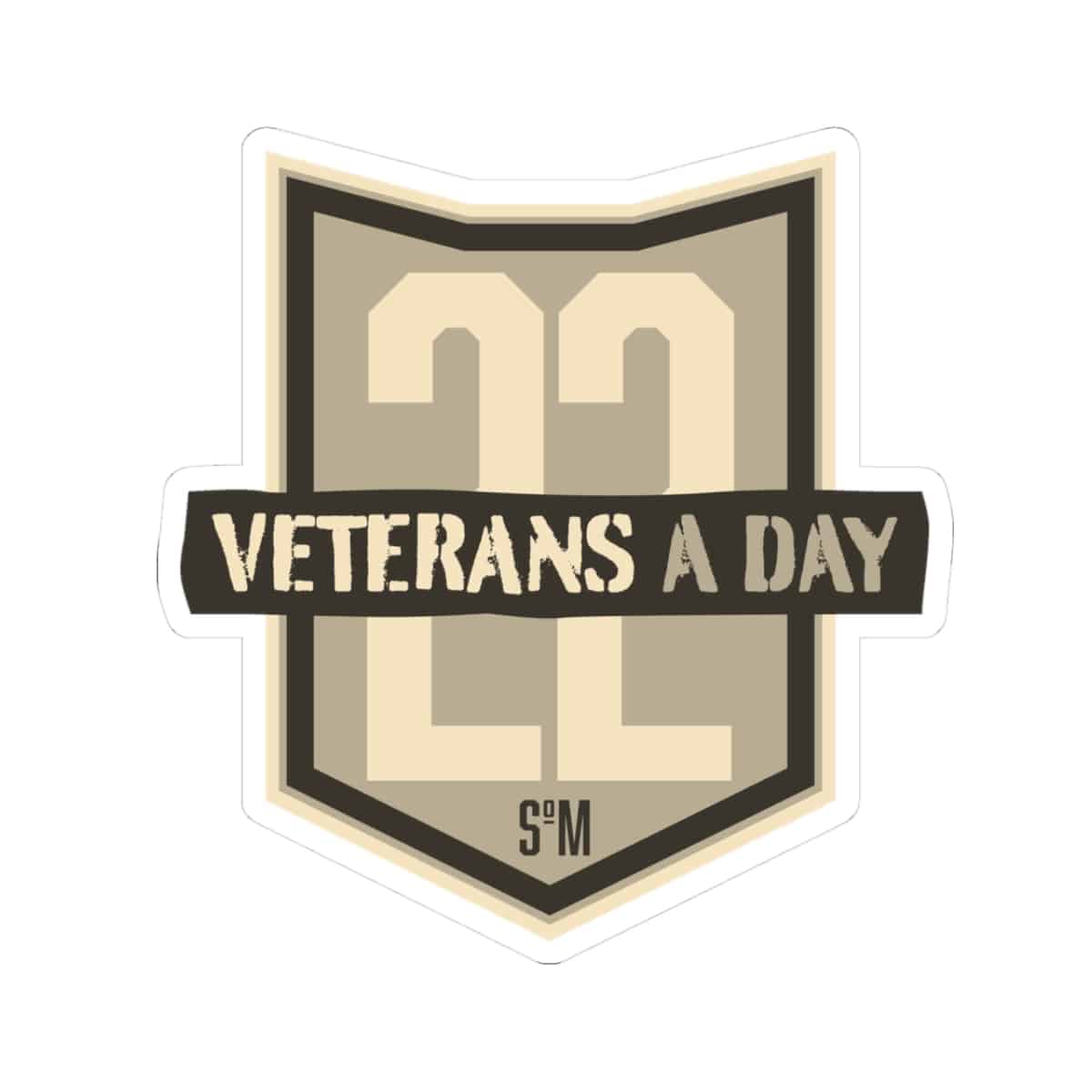Veterans A Day 22 Shield Sticker — Military Tribute Kiss-Cut Decal