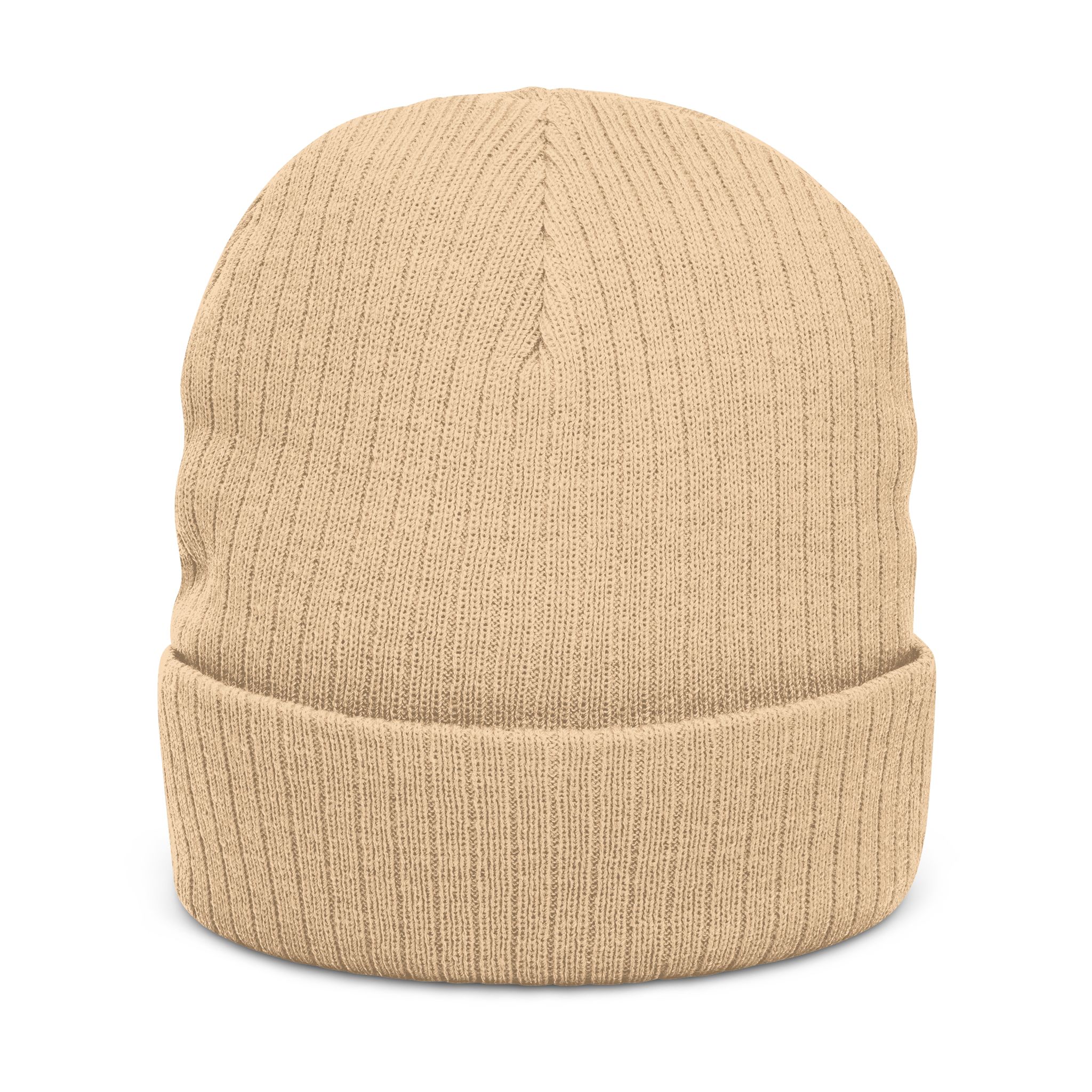 Ribbed Knit Beanie — Embroidered “Life Sharpens” Cuffed Winter Hat - Image 2