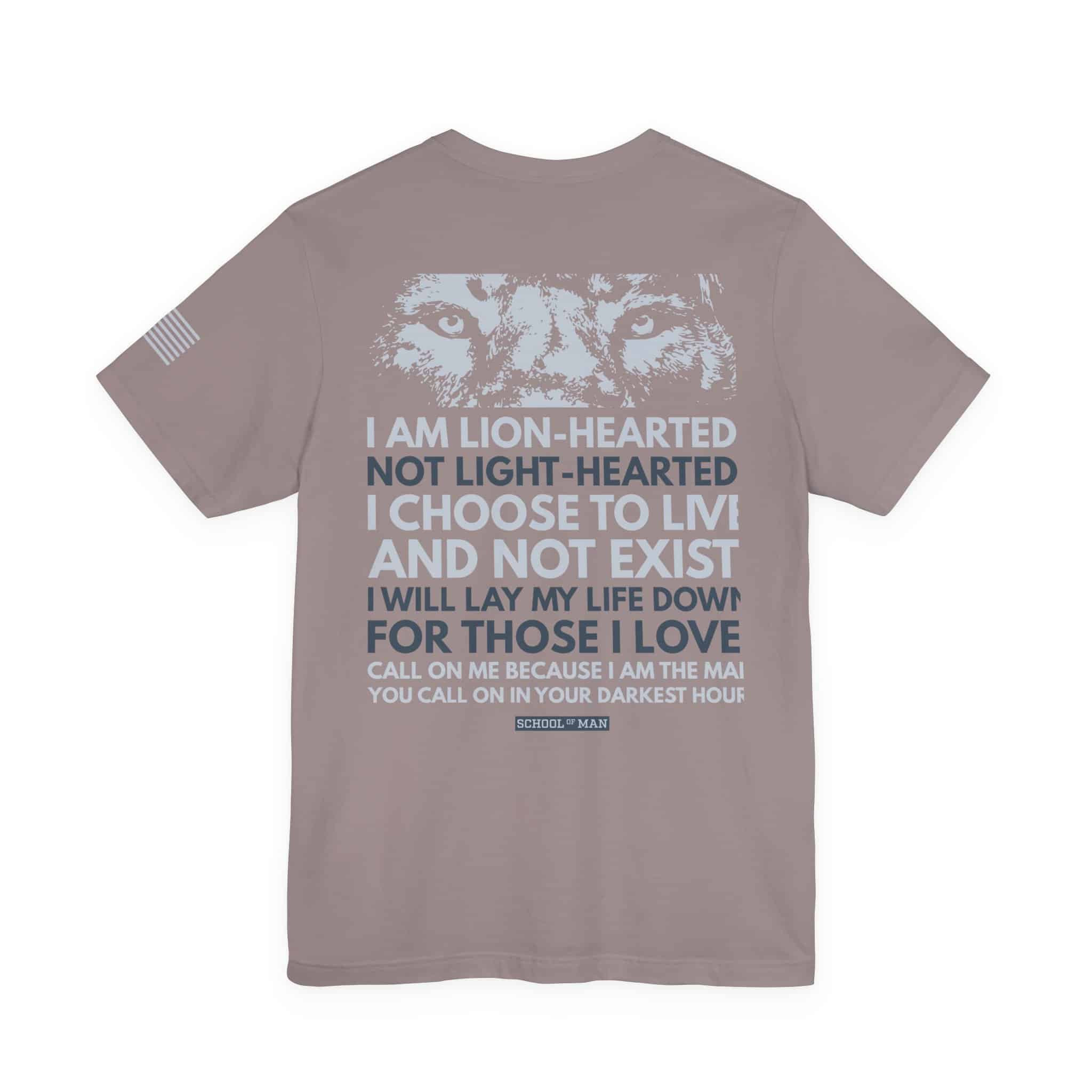 Lion-Hearted Typography Tee | I Am Lion-Hearted Inspirational T-Shirt - Image 6