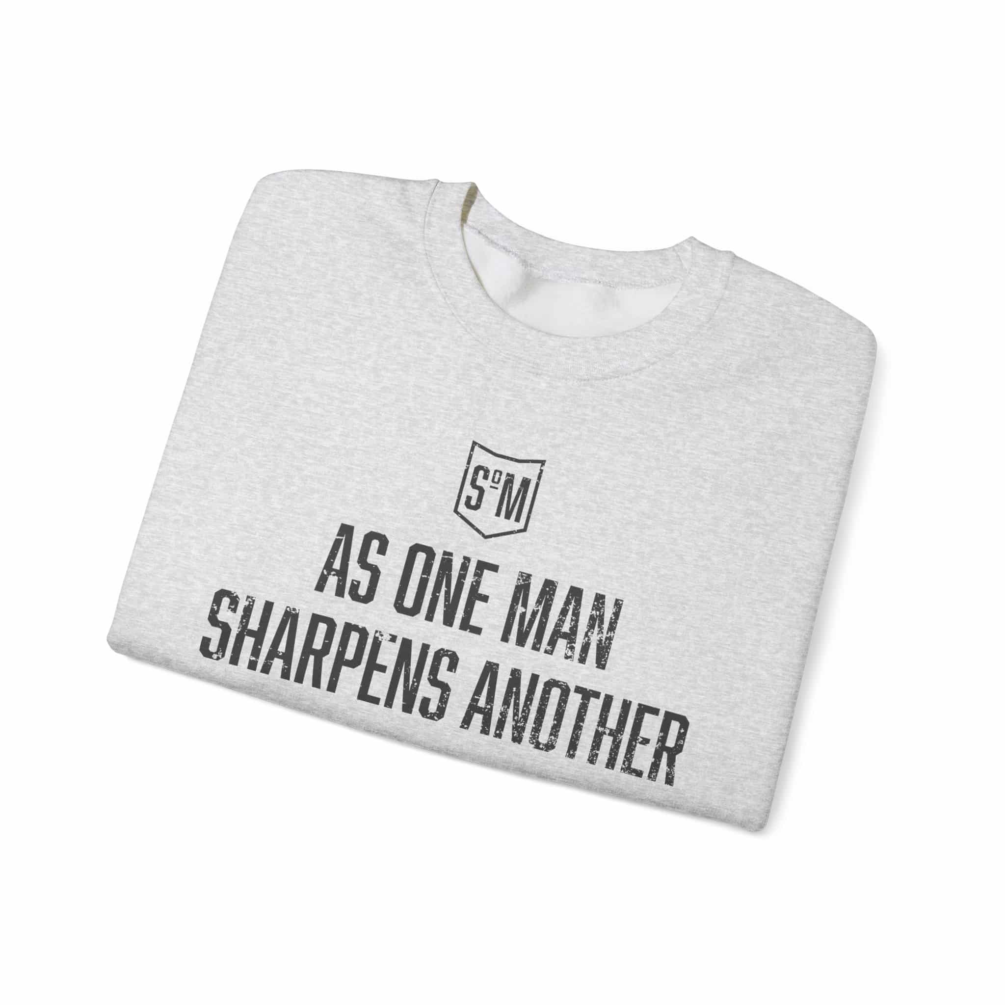 Crewneck Sweatshirt — “As One Man Sharpens Another” Minimal Christian Inspirational Crew - Image 9