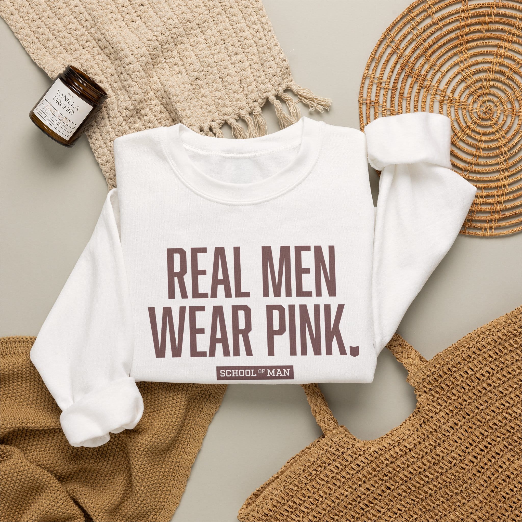 Real Men Wear Pink Sweatshirt – Men’s Statement Crewneck - Image 4