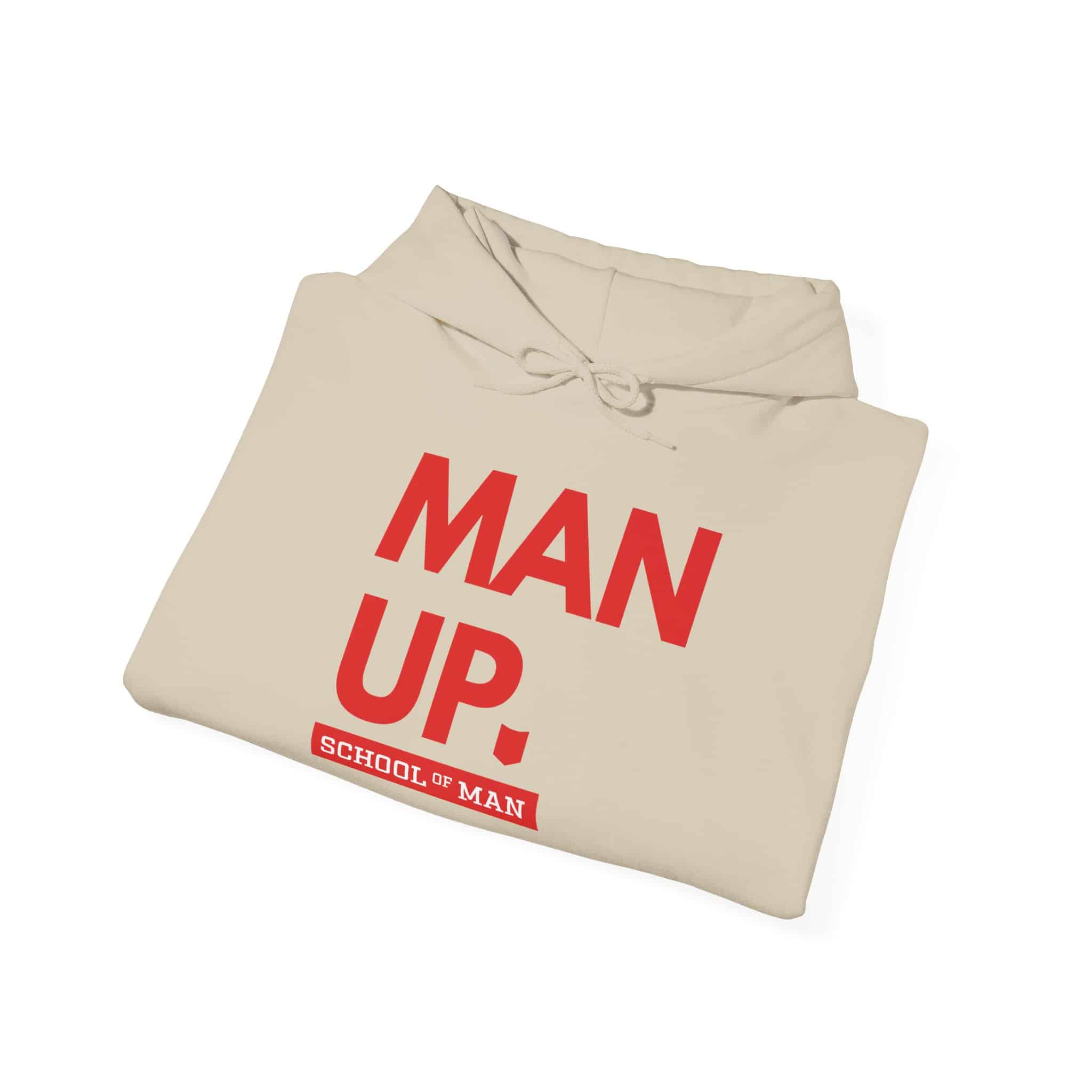 Man Up Hoodie - Bold Red 'Man Up. School of Man' Graphic Pullover - Image 16