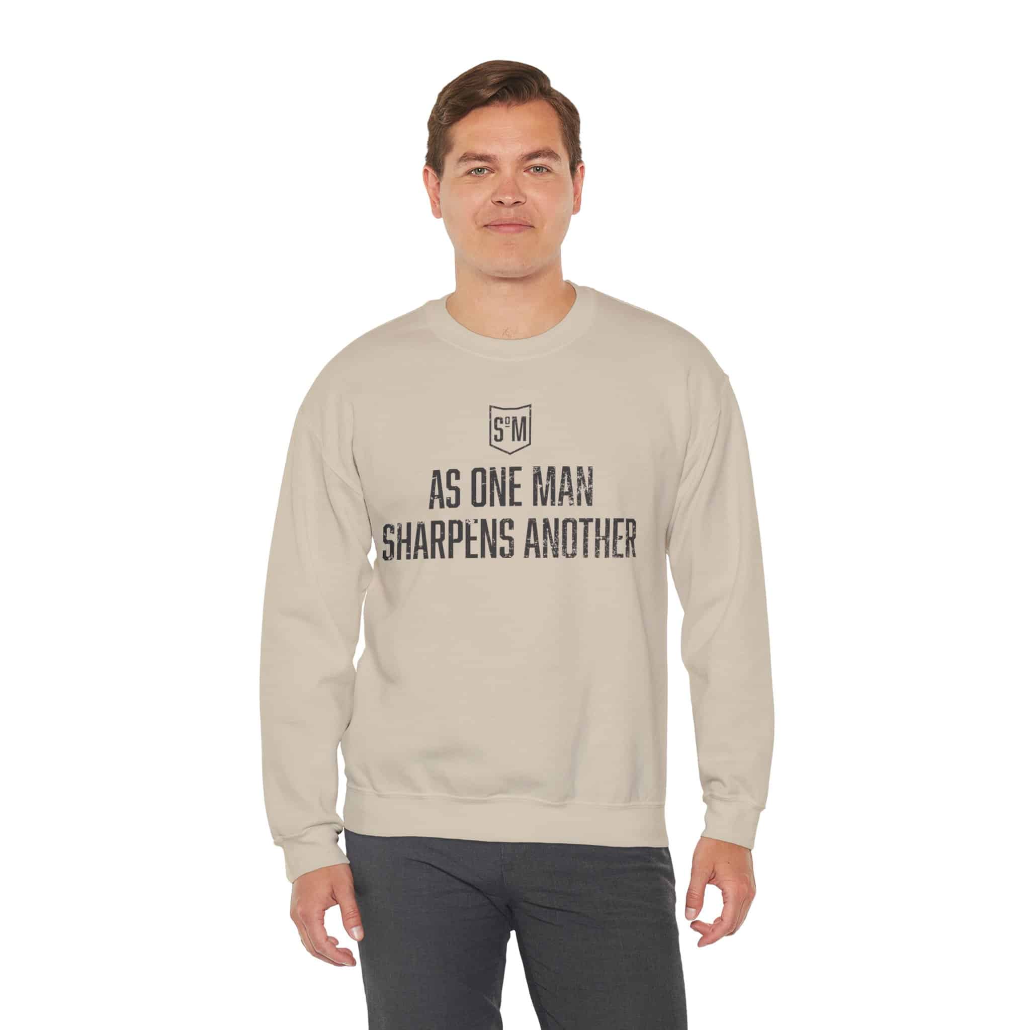 Crewneck Sweatshirt — “As One Man Sharpens Another” Minimal Christian Inspirational Crew - Image 17