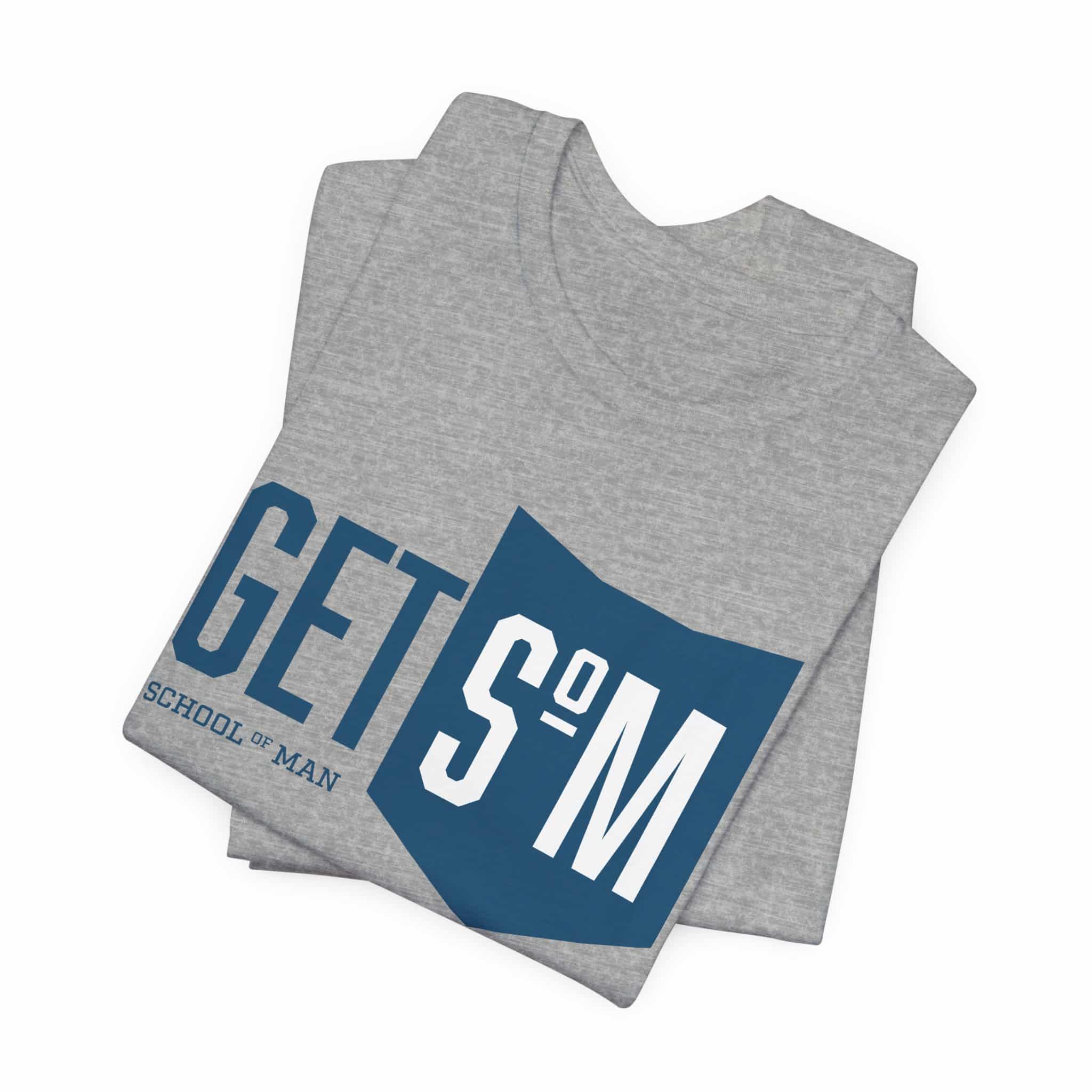 Get Some Shield logo T-Shirt | Retro Typographic School Man Tee - Image 35