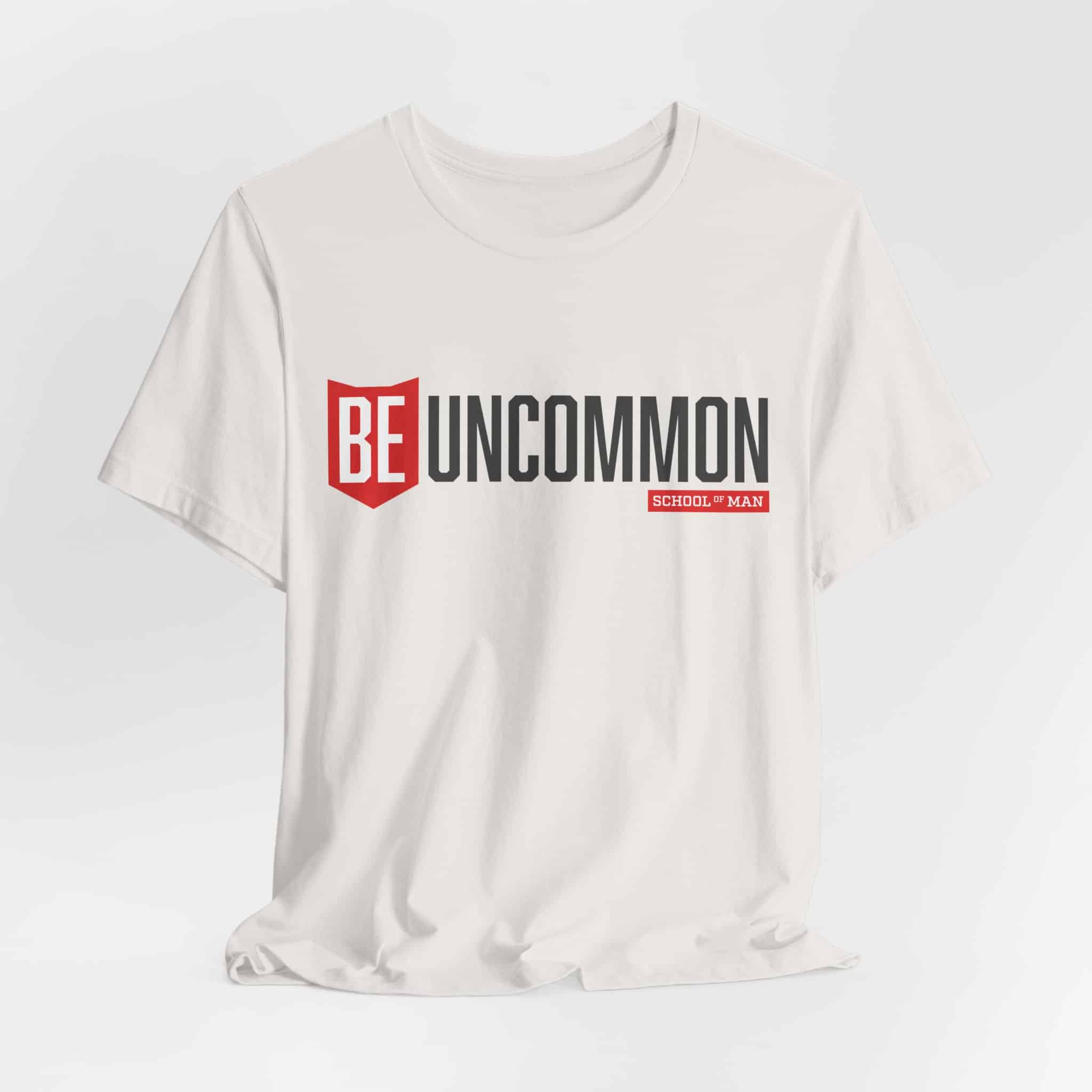 Be Uncommon graphic Tee | Motivational typography shirt, Red shield logo - Image 30
