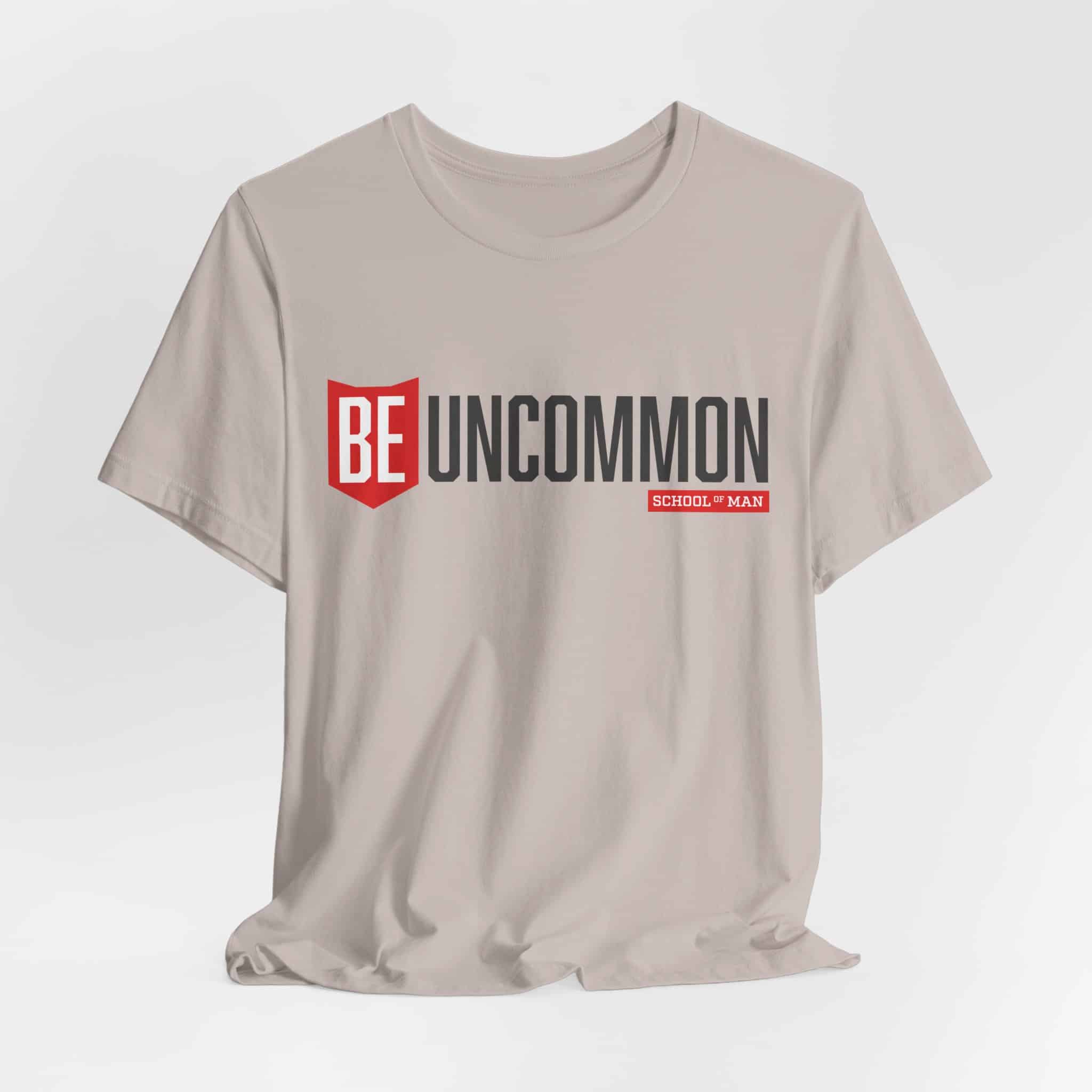 Be Uncommon graphic Tee | Motivational typography shirt, Red shield logo - Image 42