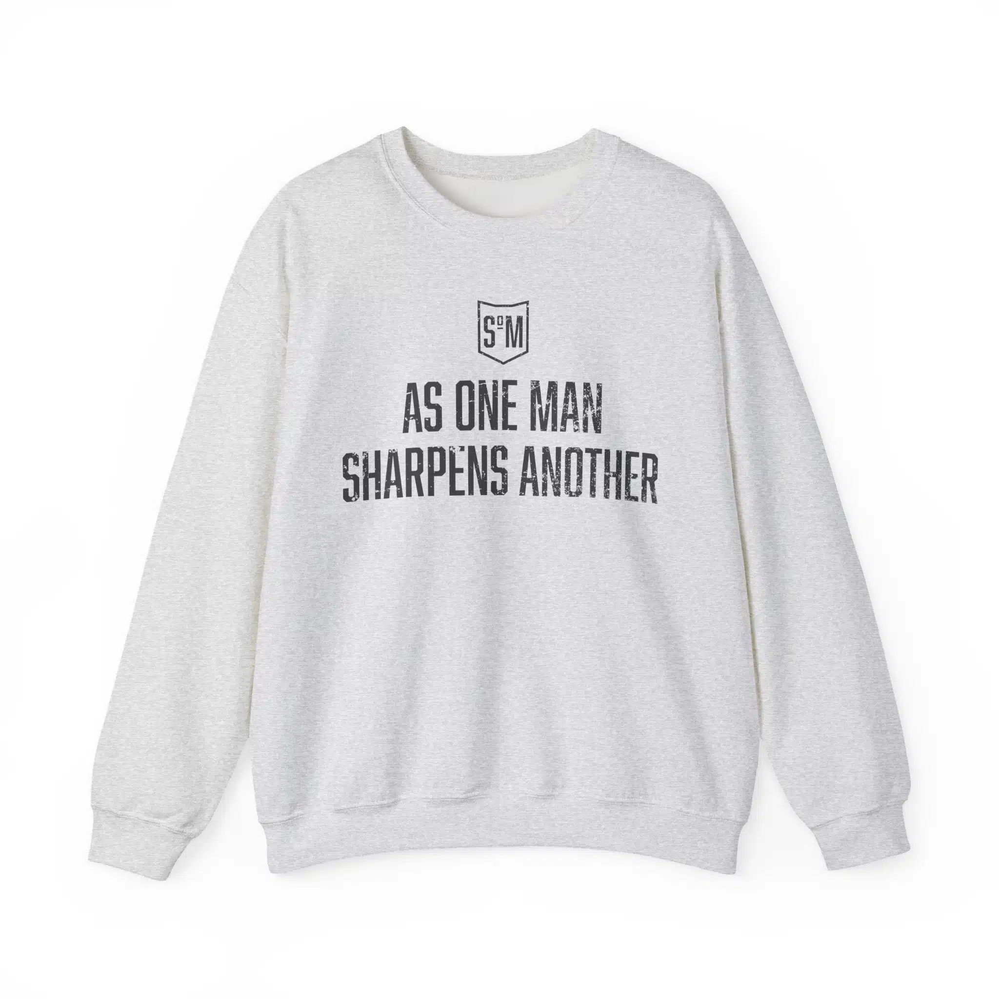 Crewneck Sweatshirt — “As One Man Sharpens Another” Minimal Christian Inspirational Crew - Image 7