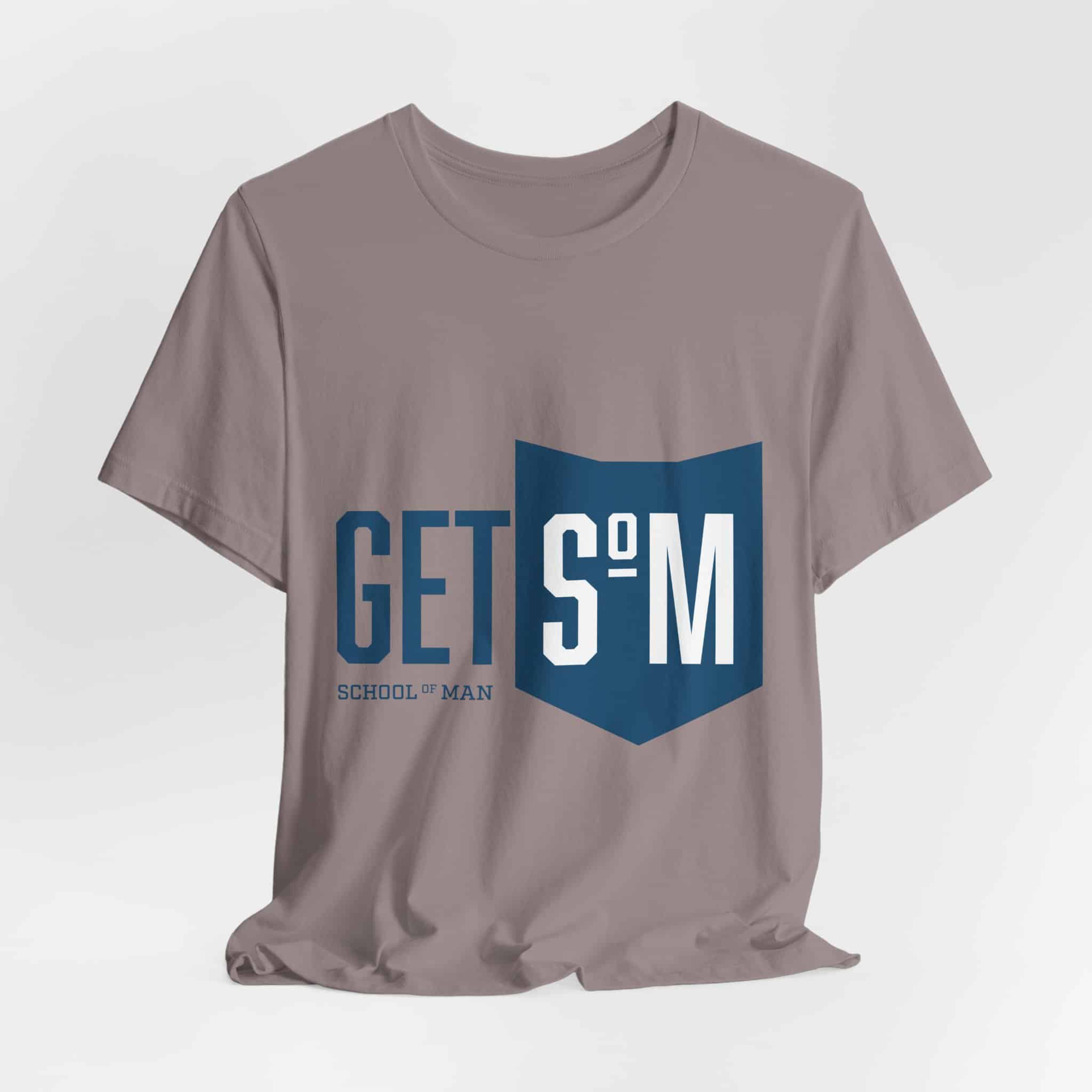 Get Some Shield logo T-Shirt | Retro Typographic School Man Tee - Image 16