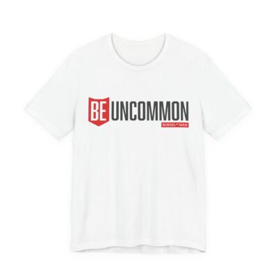 Be Uncommon graphic Tee | Motivational typography shirt, Red shield logo