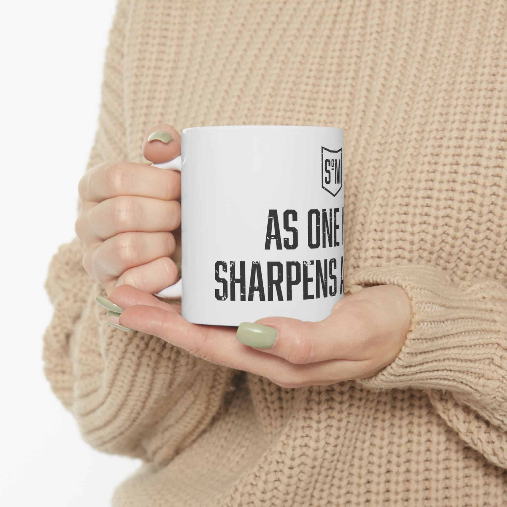 Ceramic Mug — “As One Man Sharpens Another” Inspirational Coffee Mug (11oz, 15oz) - Image 2