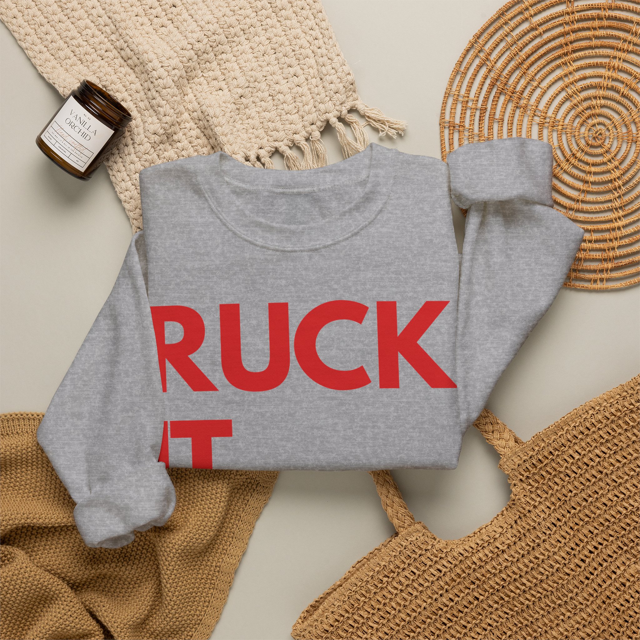 Ruck It Crewneck Sweatshirt — "Ruck It" Bold Red Graphic - Image 28