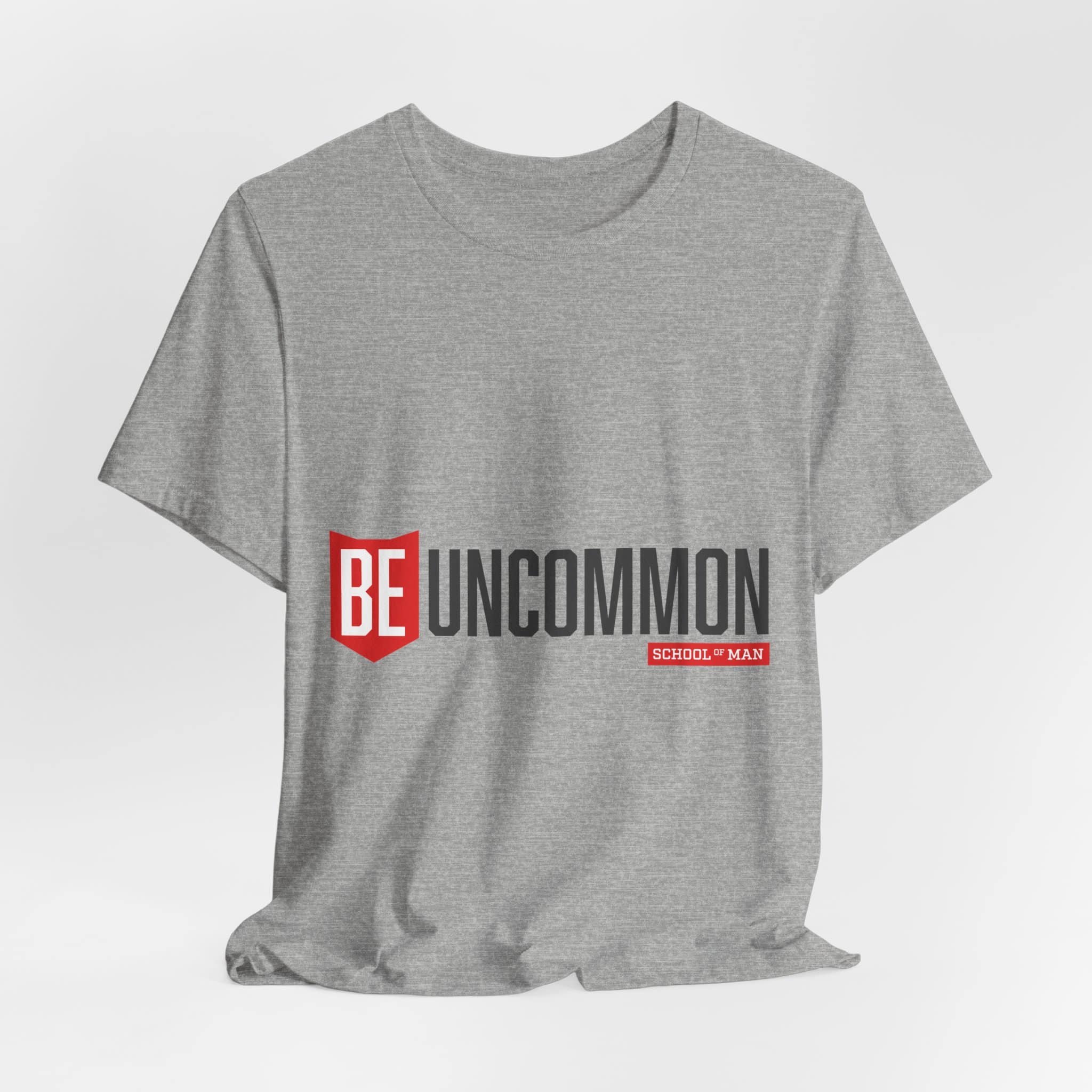 Be Uncommon graphic Tee | Motivational typography shirt, Red shield logo - Image 50