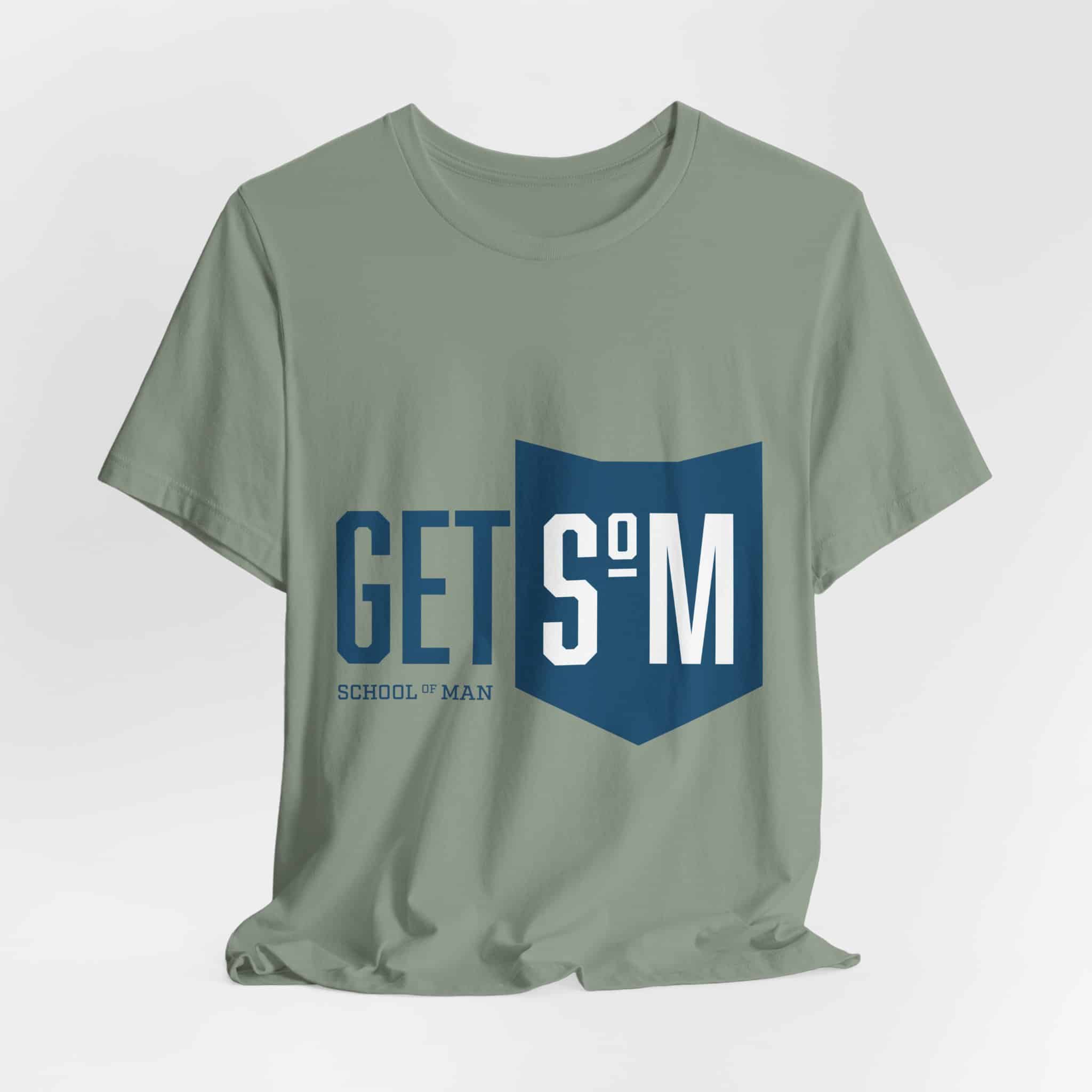 Get Some Shield logo T-Shirt | Retro Typographic School Man Tee - Image 28