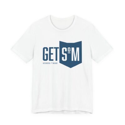 Get Some Shield logo T-Shirt | Retro Typographic School Man Tee