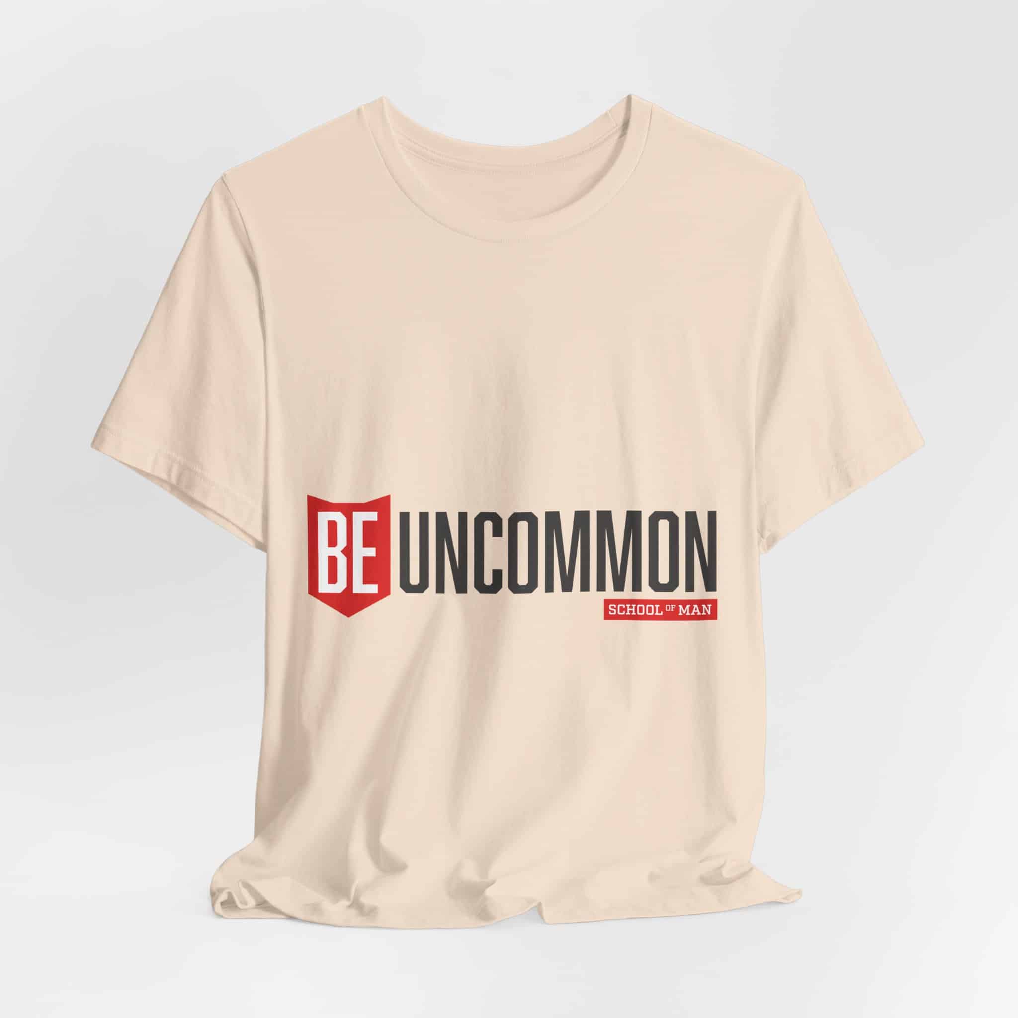 Be Uncommon graphic Tee | Motivational typography shirt, Red shield logo - Image 26