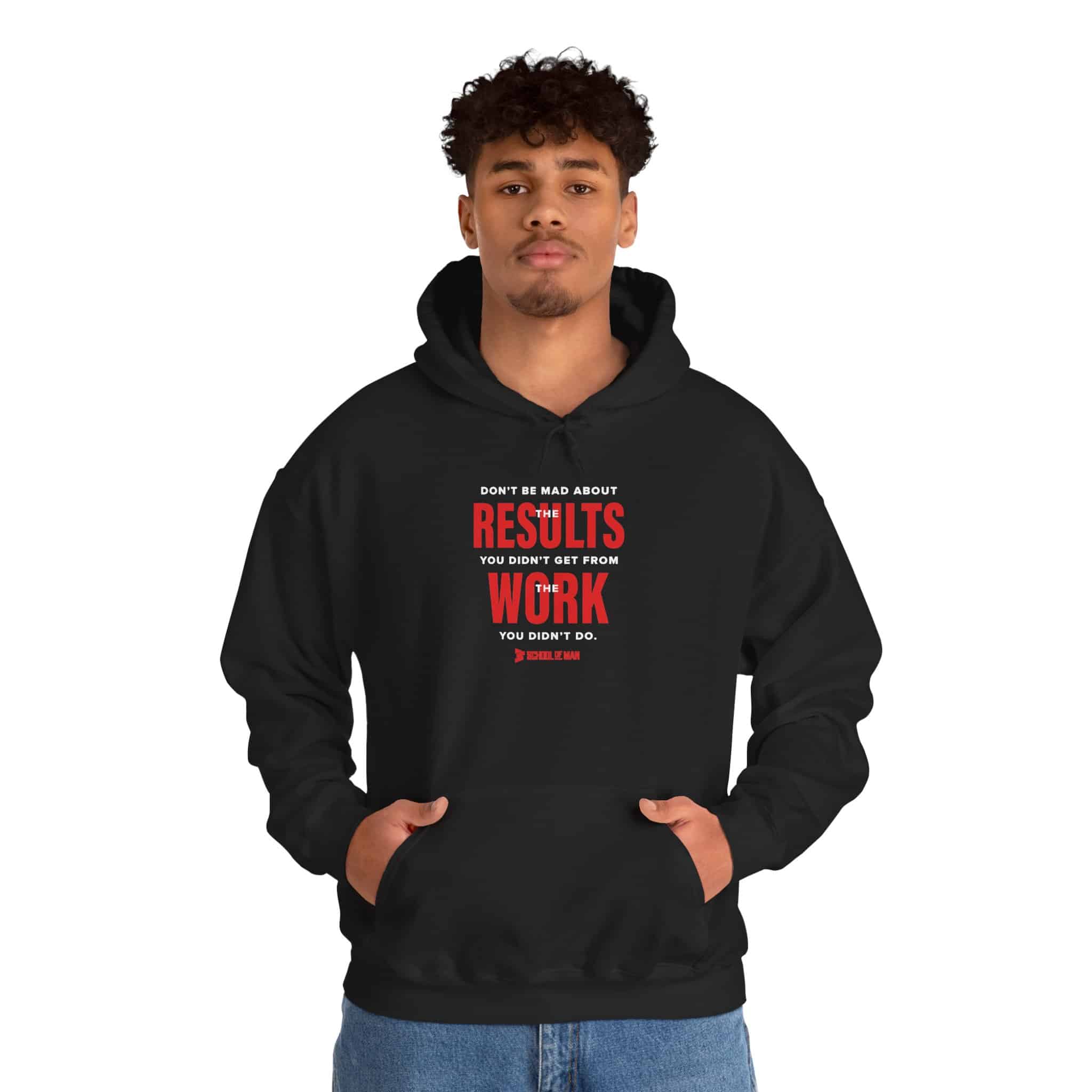 Results Over Excuses Hoodie — Motivational Work Quote Pullover - Image 6