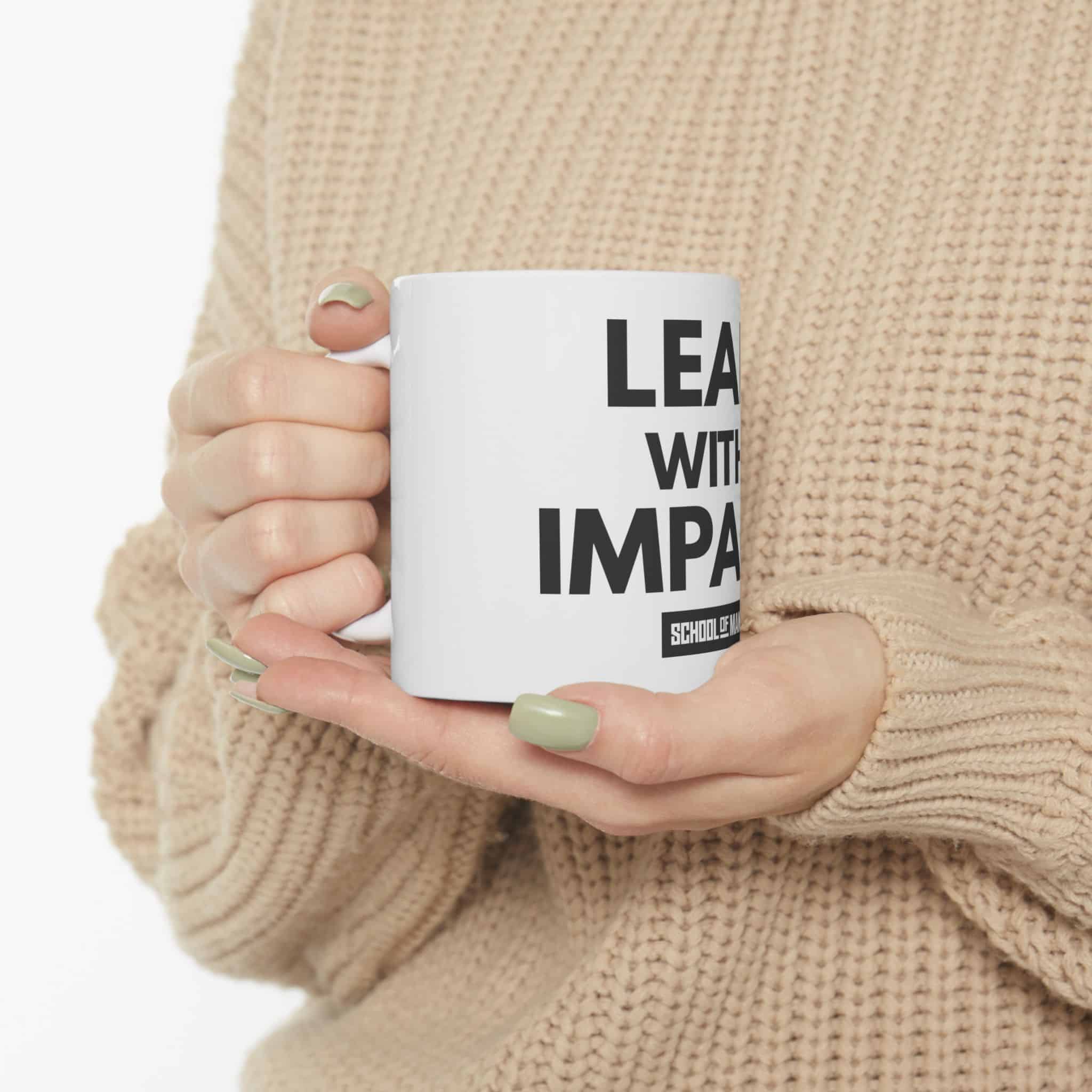 Lead With Impact Ceramic Mug — Inspirational Coffee Cup (11oz, 15oz) - Image 4