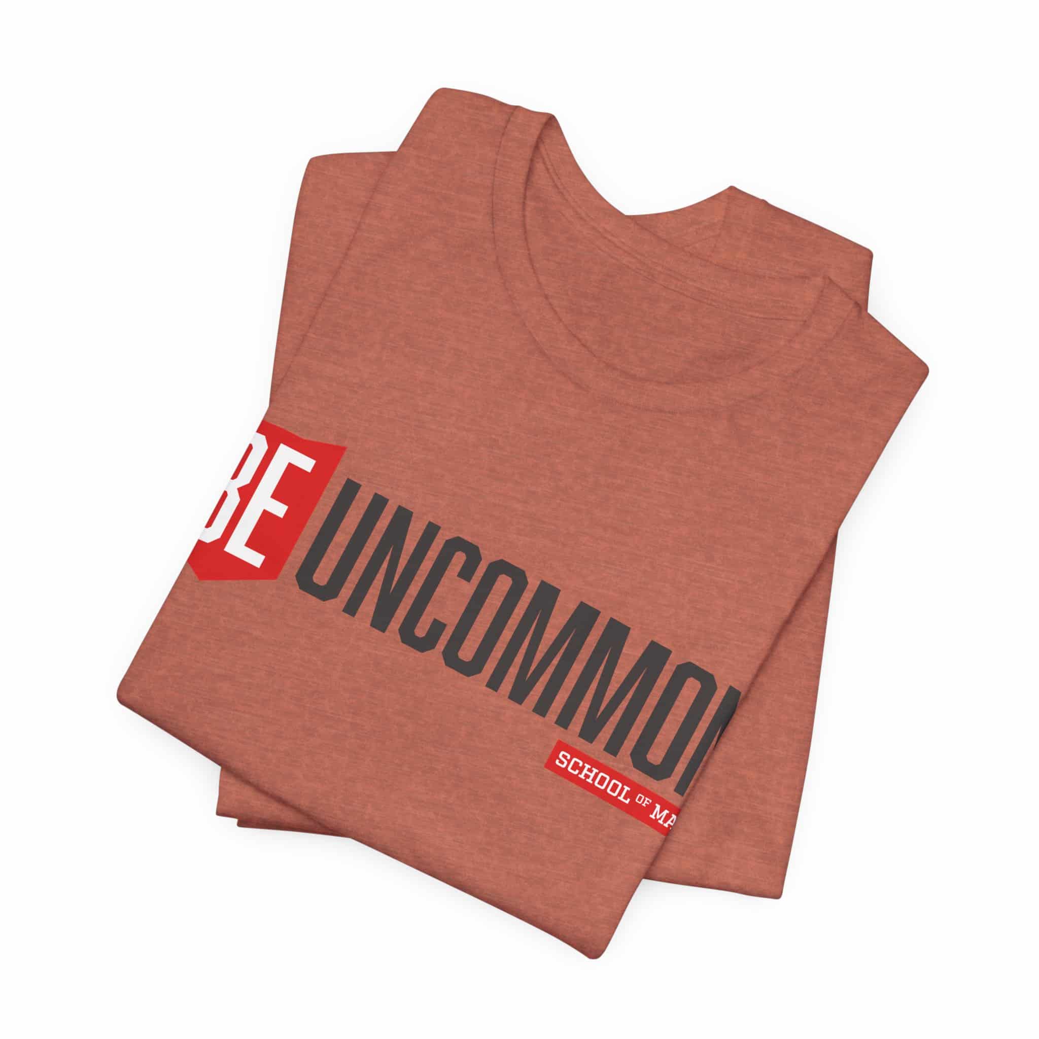 Be Uncommon graphic Tee | Motivational typography shirt, Red shield logo - Image 21