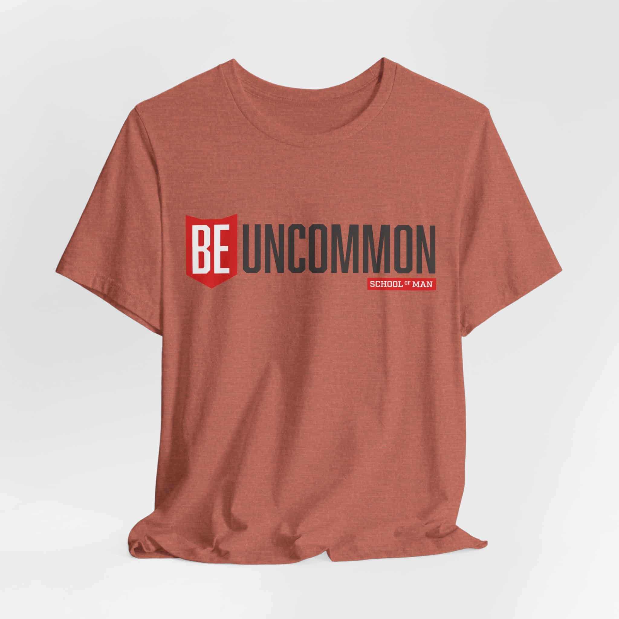 Be Uncommon graphic Tee | Motivational typography shirt, Red shield logo - Image 22